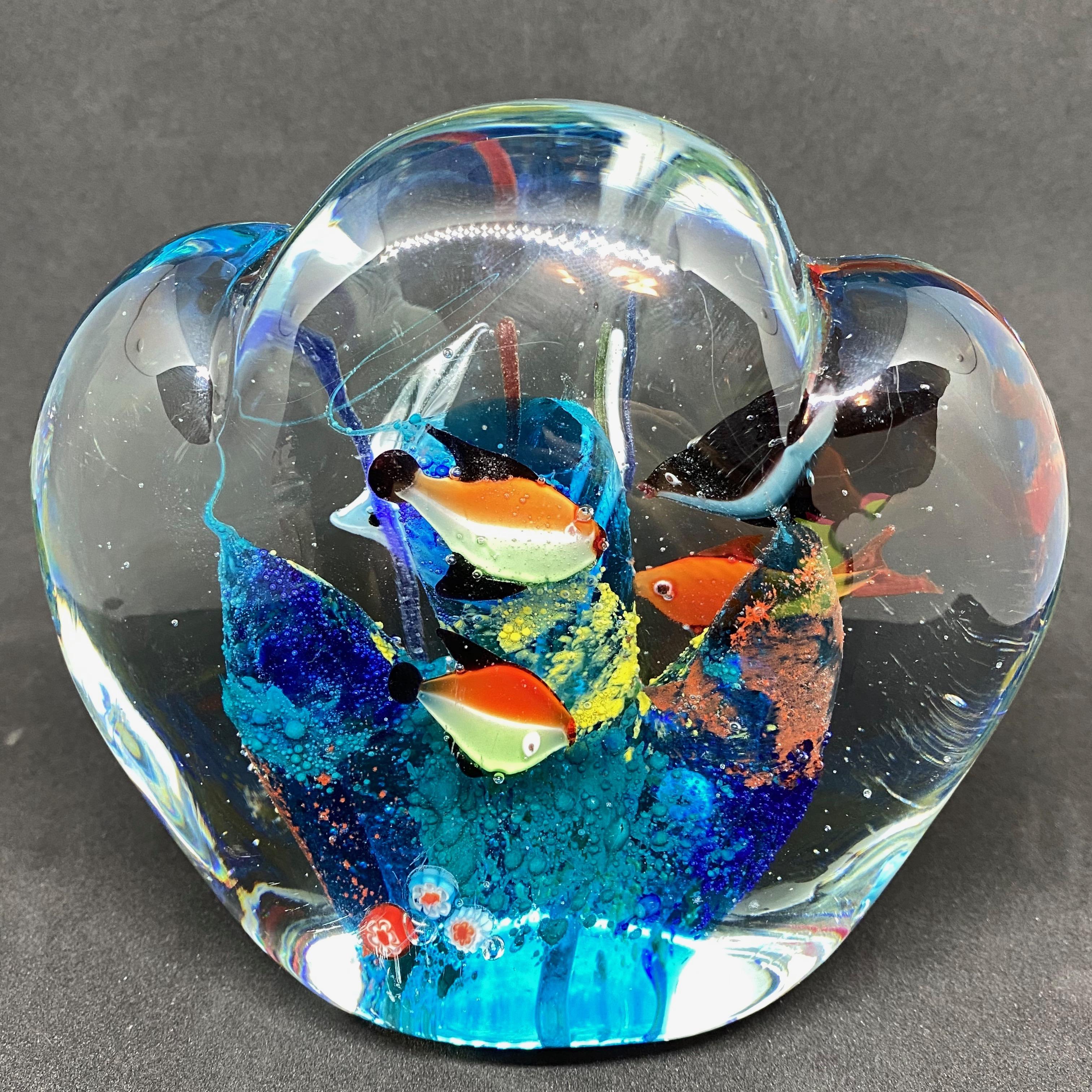 glass fish paperweight