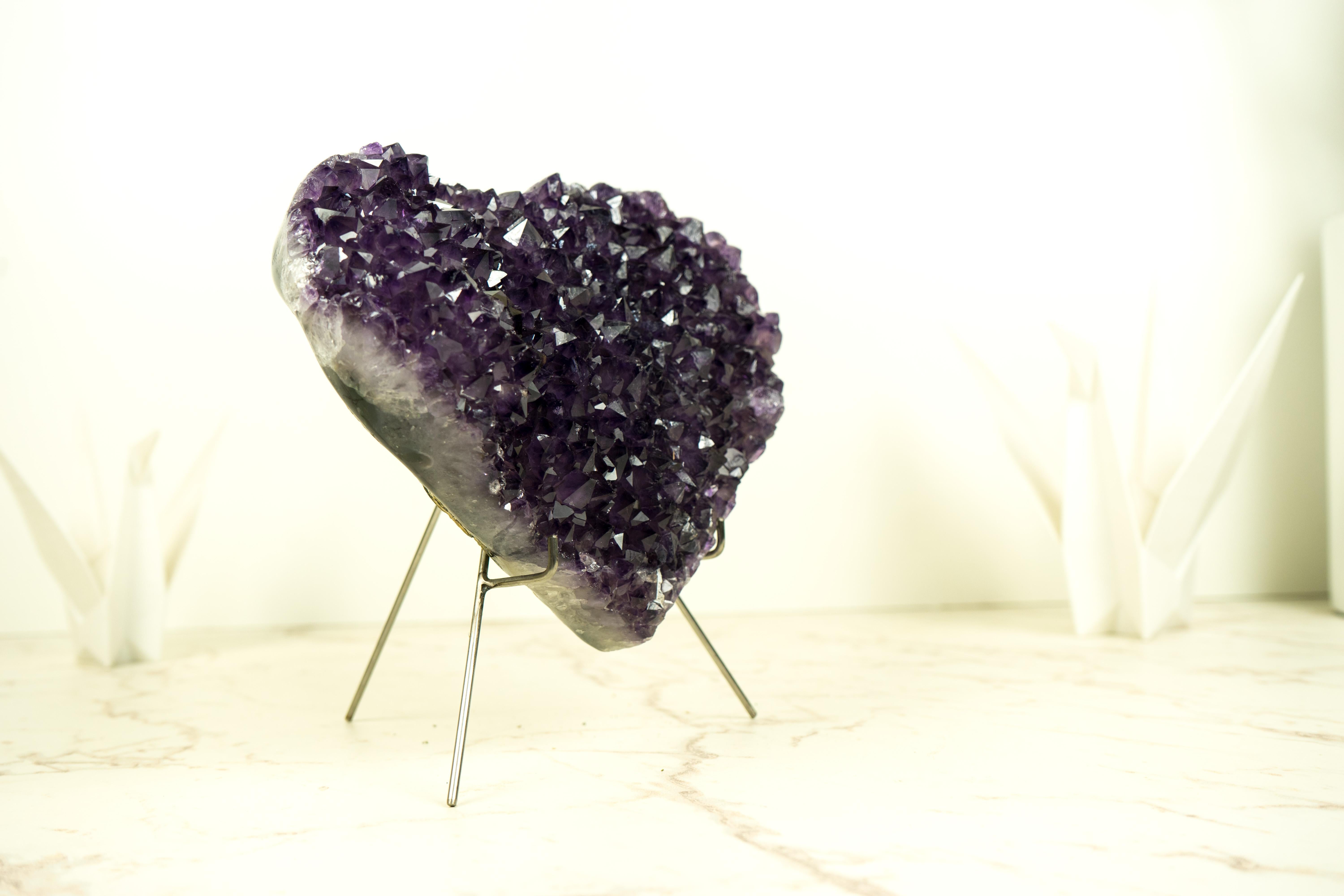 Precioso Corazón Grande de Amatista Púrpura Rica con Druzy Amatista de Alto Grado en Nuevo estado para la venta en Ametista Do Sul, BR