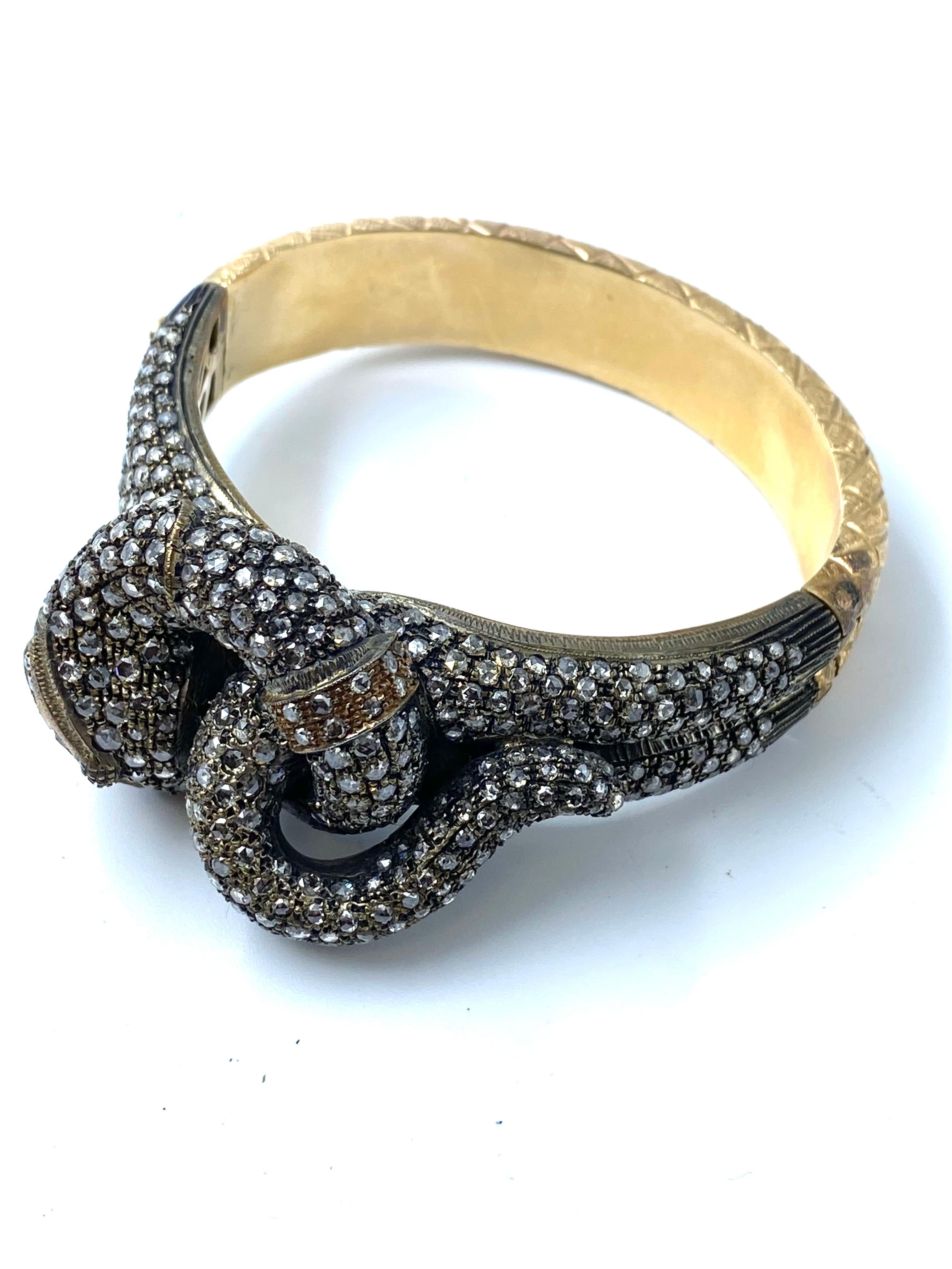 Gorgeous Late Victorian Snake Bangle For Sale 5