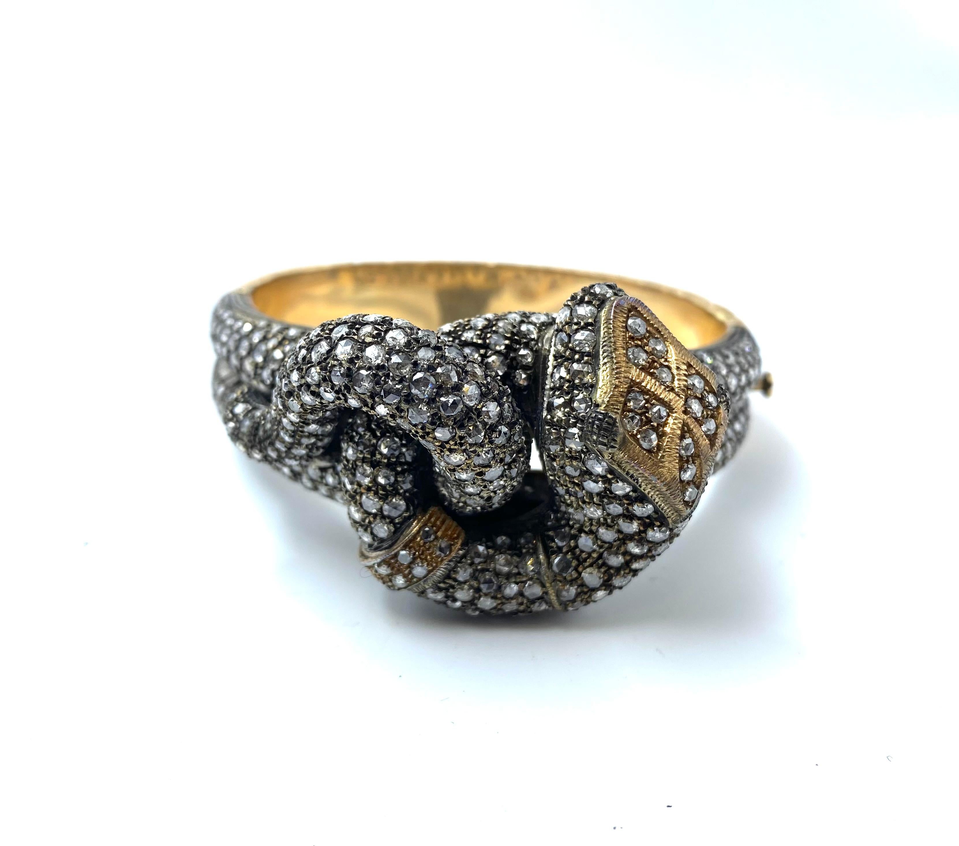 Gorgeous Late Victorian Snake Bangle For Sale 2