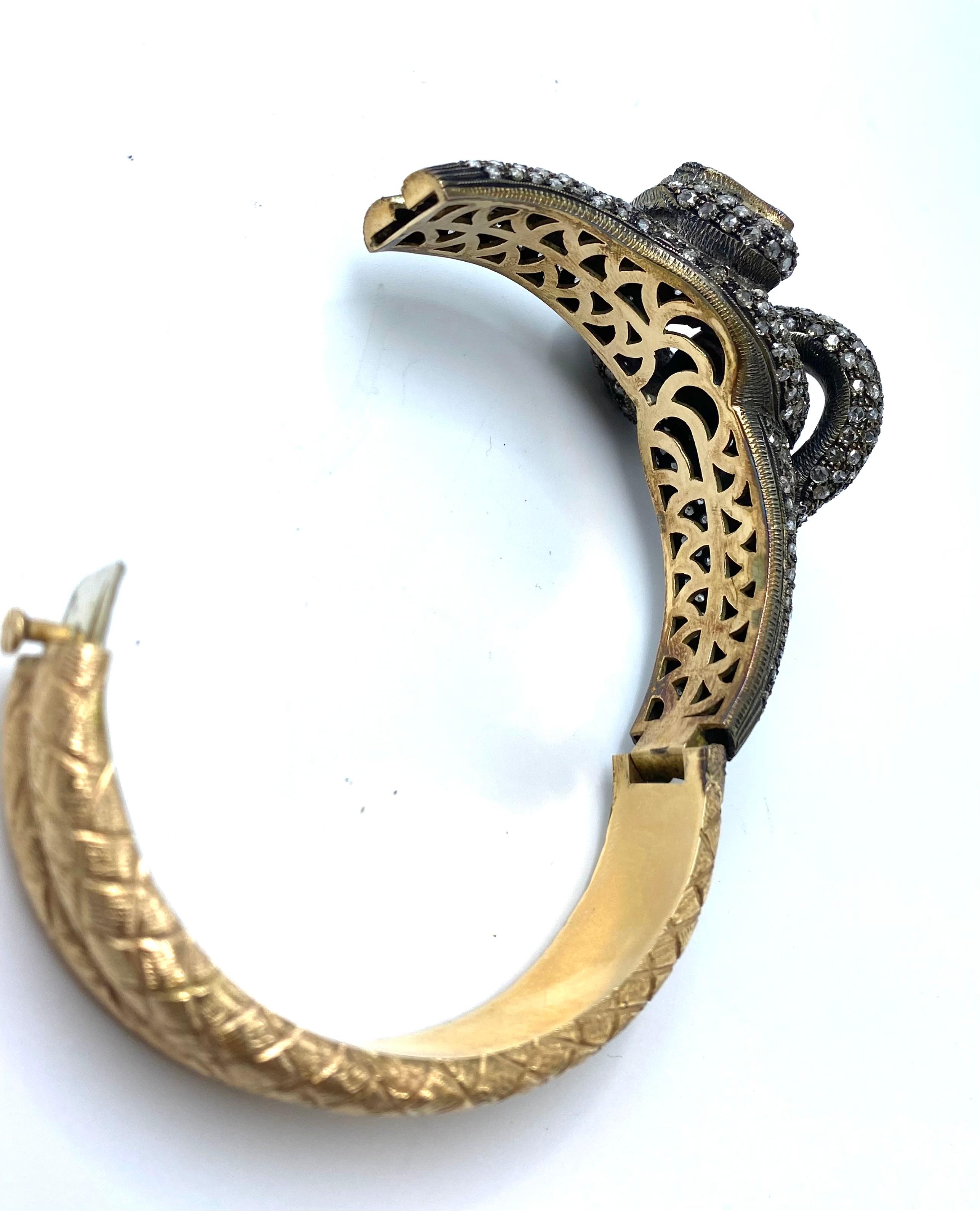 Gorgeous Late Victorian Snake Bangle For Sale 3