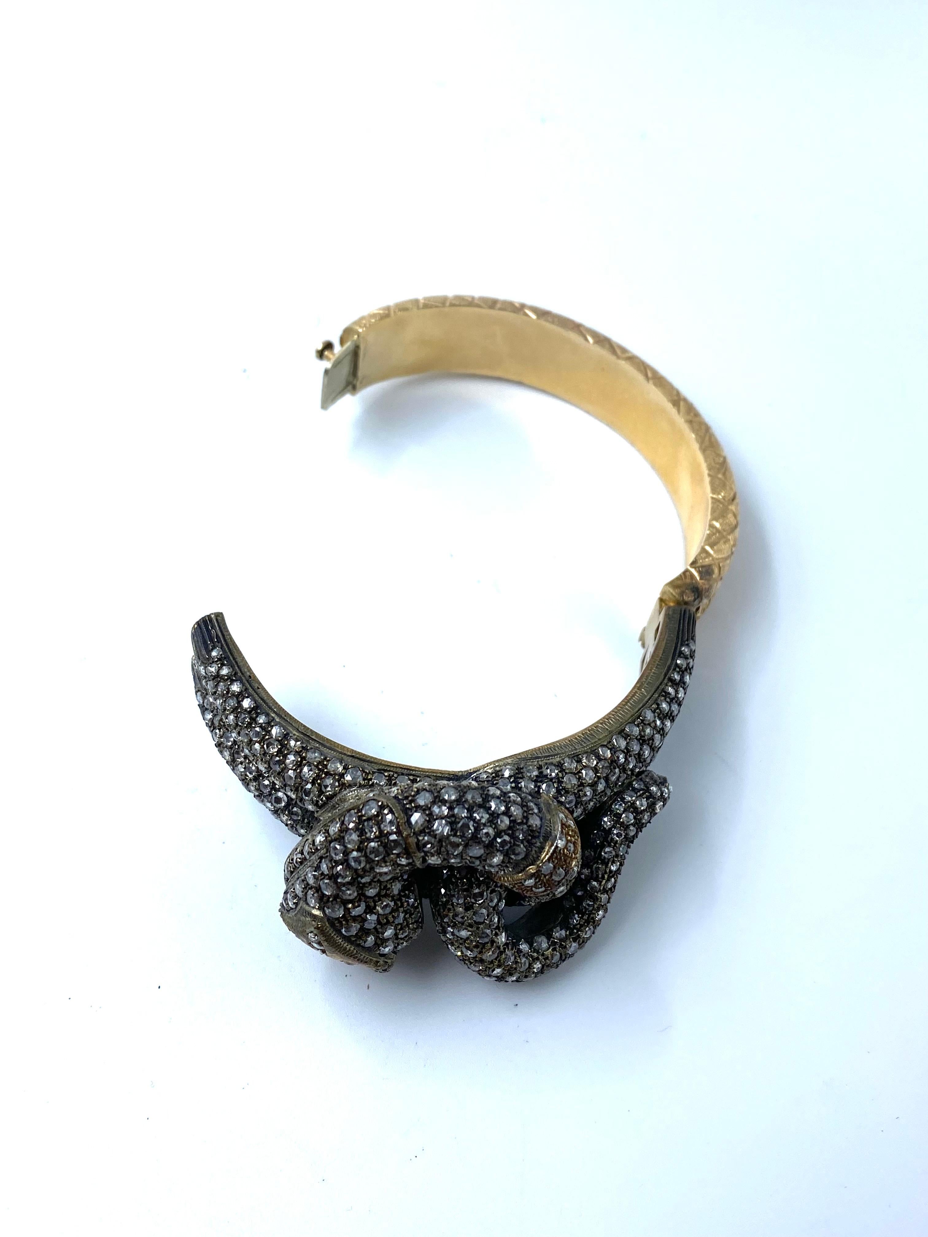 Gorgeous Late Victorian Snake Bangle For Sale 4