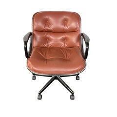 Gorgeous Leather Charles Pollock Desk Chair for Knoll