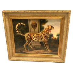 Gorgeous Leopard in Landscape Painting in the Manner of William Skilling