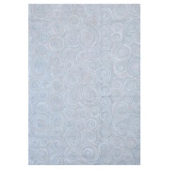 Gorgeous LightGray Farbe Kreise Muster Contemporary Handmade Cotton Hooked Rug