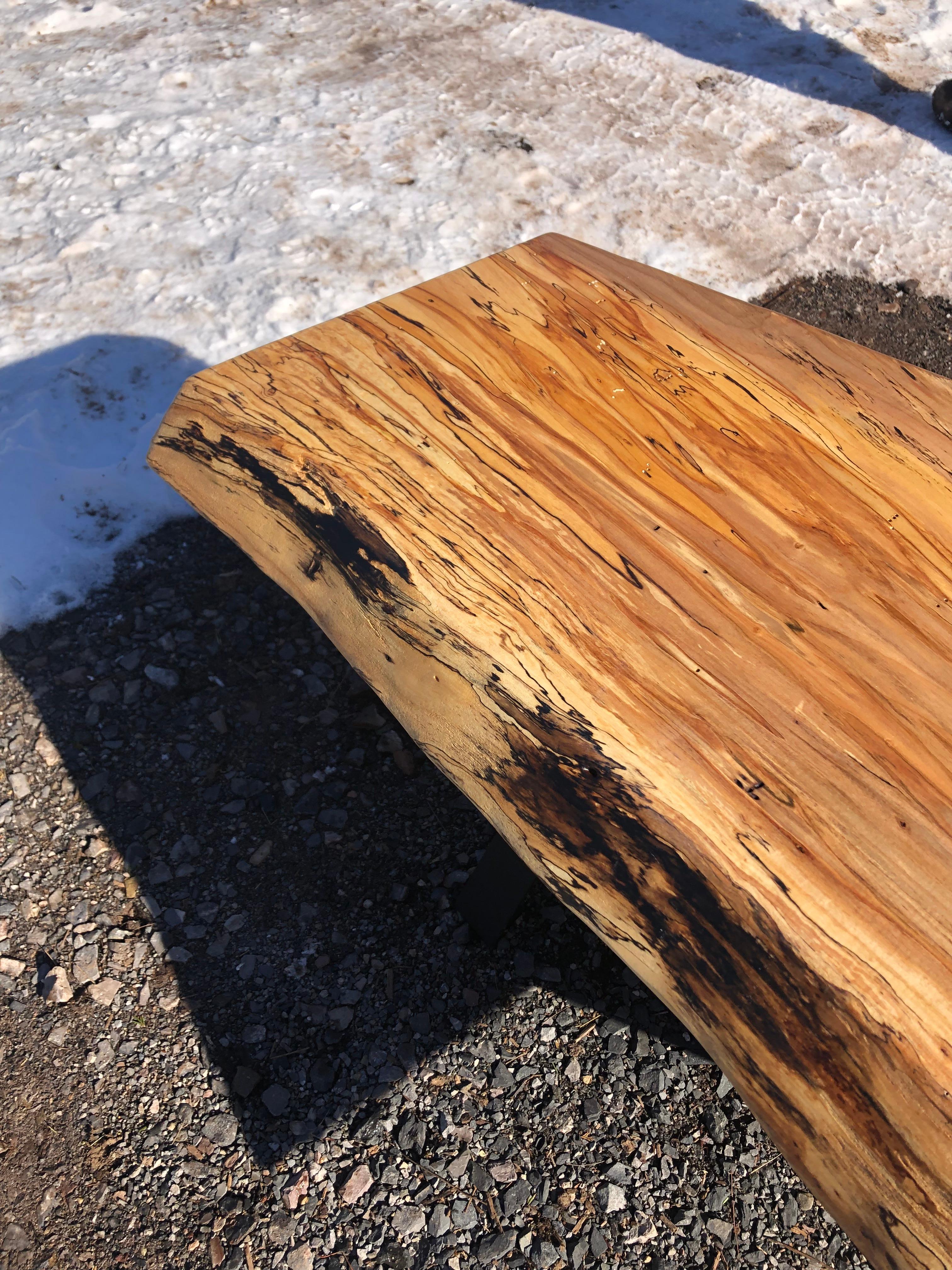 Gorgeous Live Edge Maple Slab Coffee Table For Sale 1