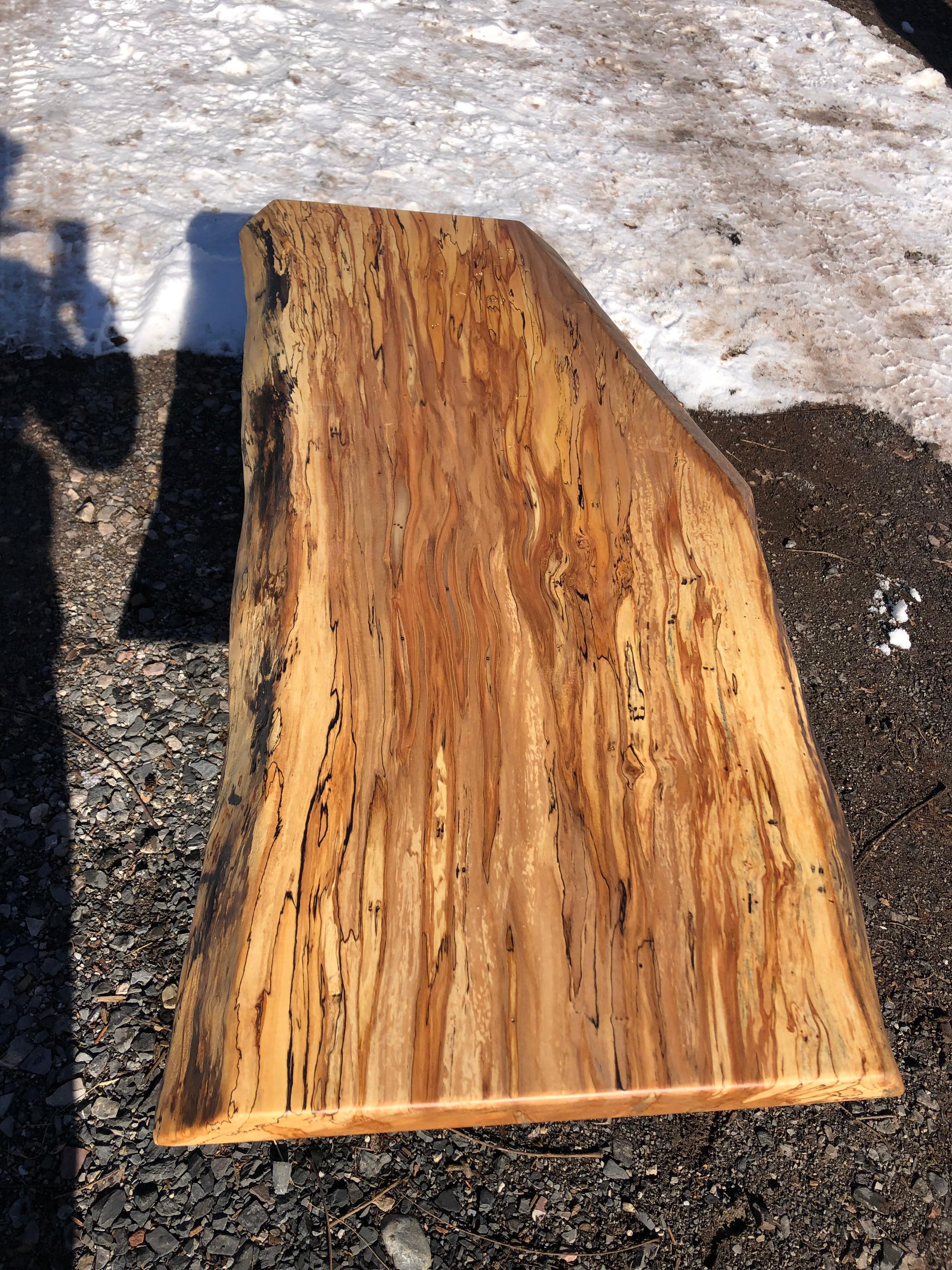 Gorgeous Live Edge Maple Slab Coffee Table For Sale 3