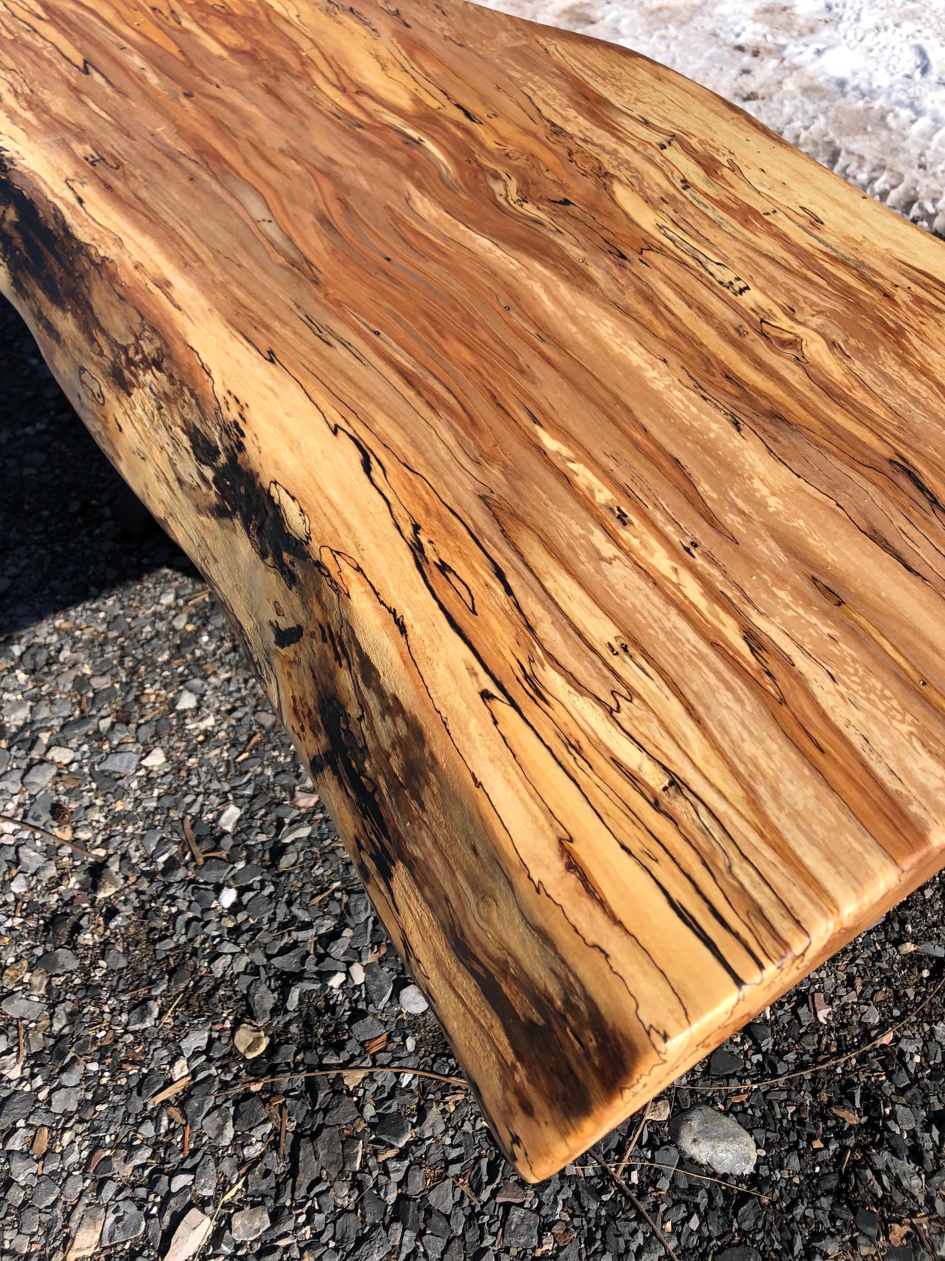 Gorgeous Live Edge Maple Slab Coffee Table For Sale 4