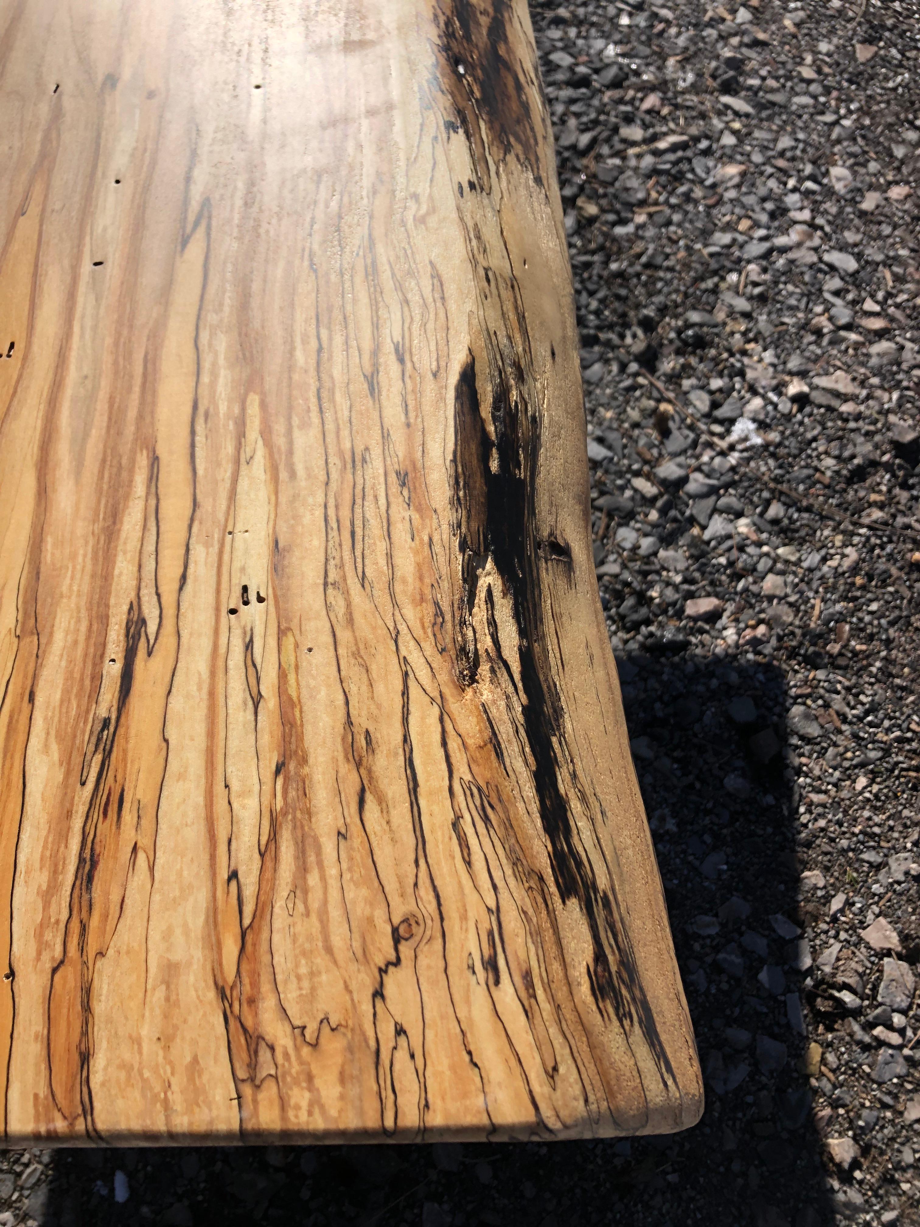Gorgeous Live Edge Maple Slab Coffee Table In Excellent Condition For Sale In Hopewell, NJ