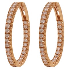 Gorgeous Loop Earrings in 18 kt. Yellow gold with 1.43 ct. Diamonds