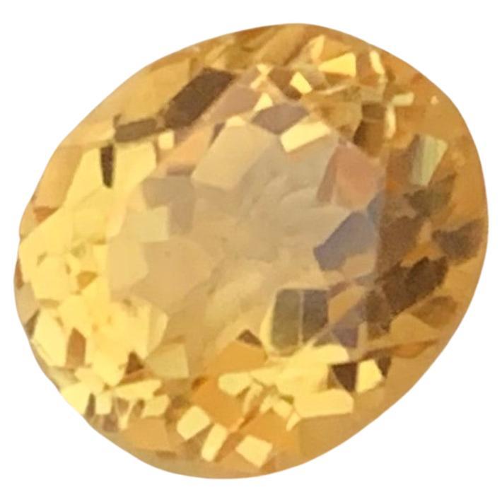 Gorgeous Loose 2.55 Carat Natural Yellow Citrine Gemstone Oval Shape For Sale