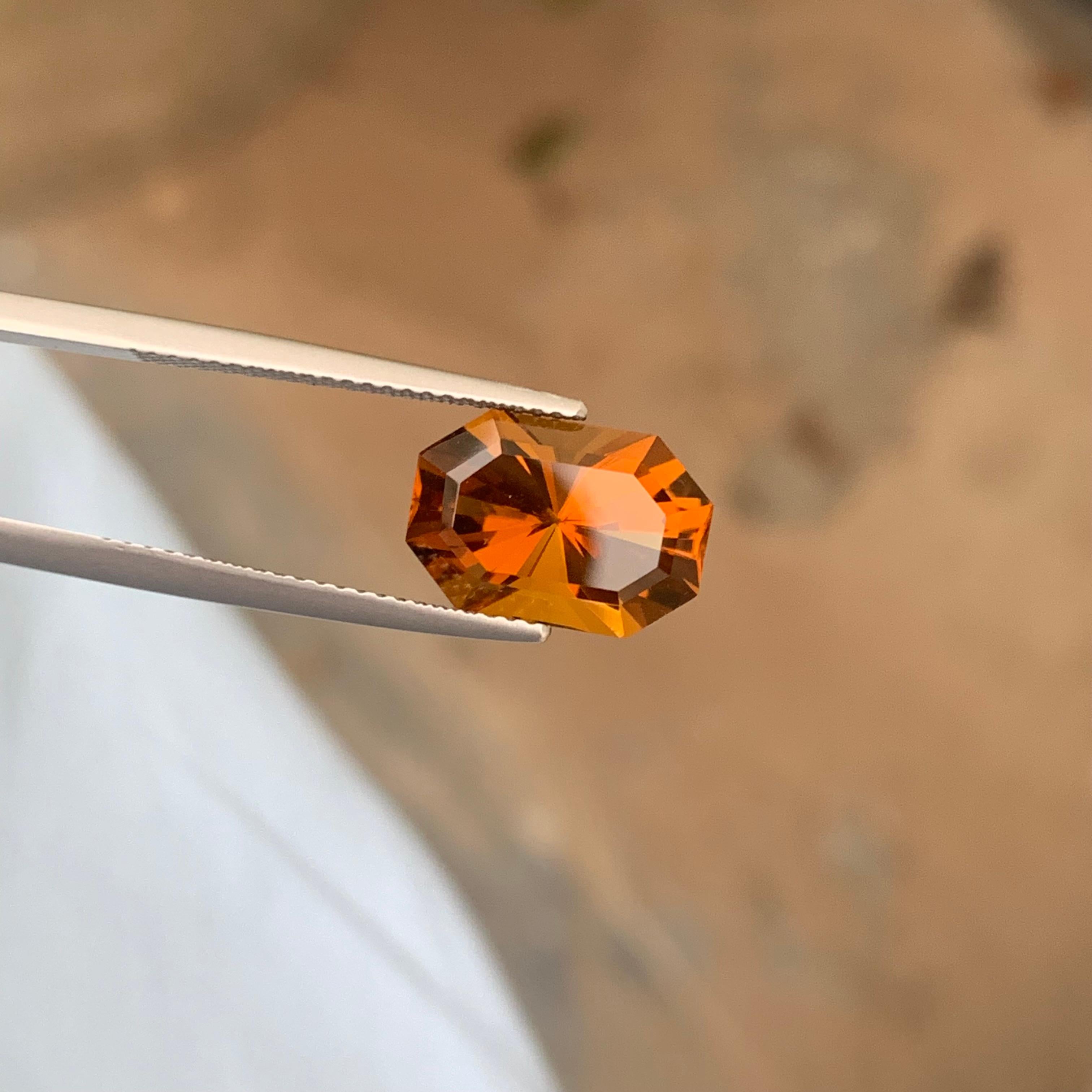 Gorgeous Loose 5.0 Carat Fancy Cut Brown Citrine Gemstone from Brazil For Sale 4