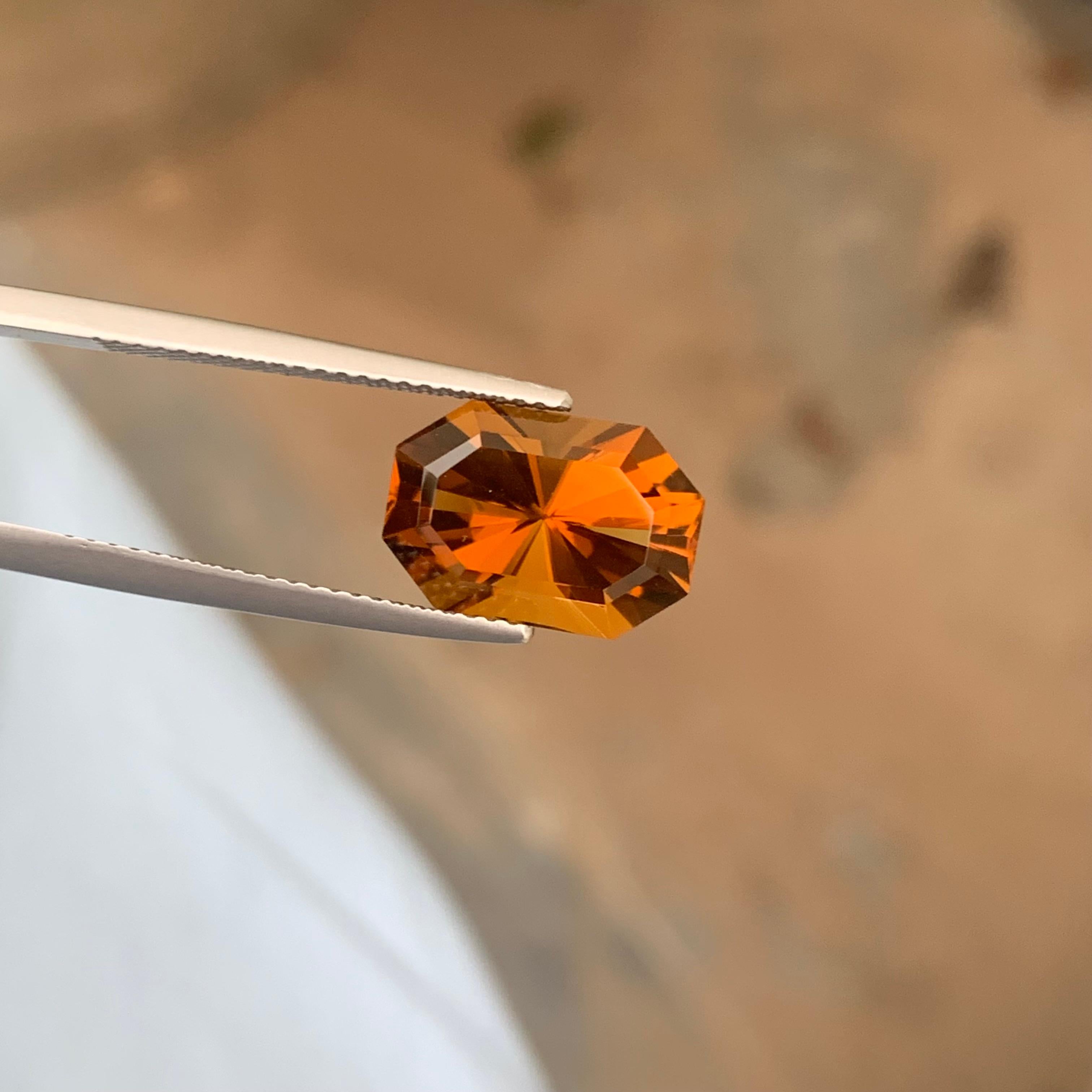 Gorgeous Loose 5.0 Carat Fancy Cut Brown Citrine Gemstone from Brazil For Sale 5