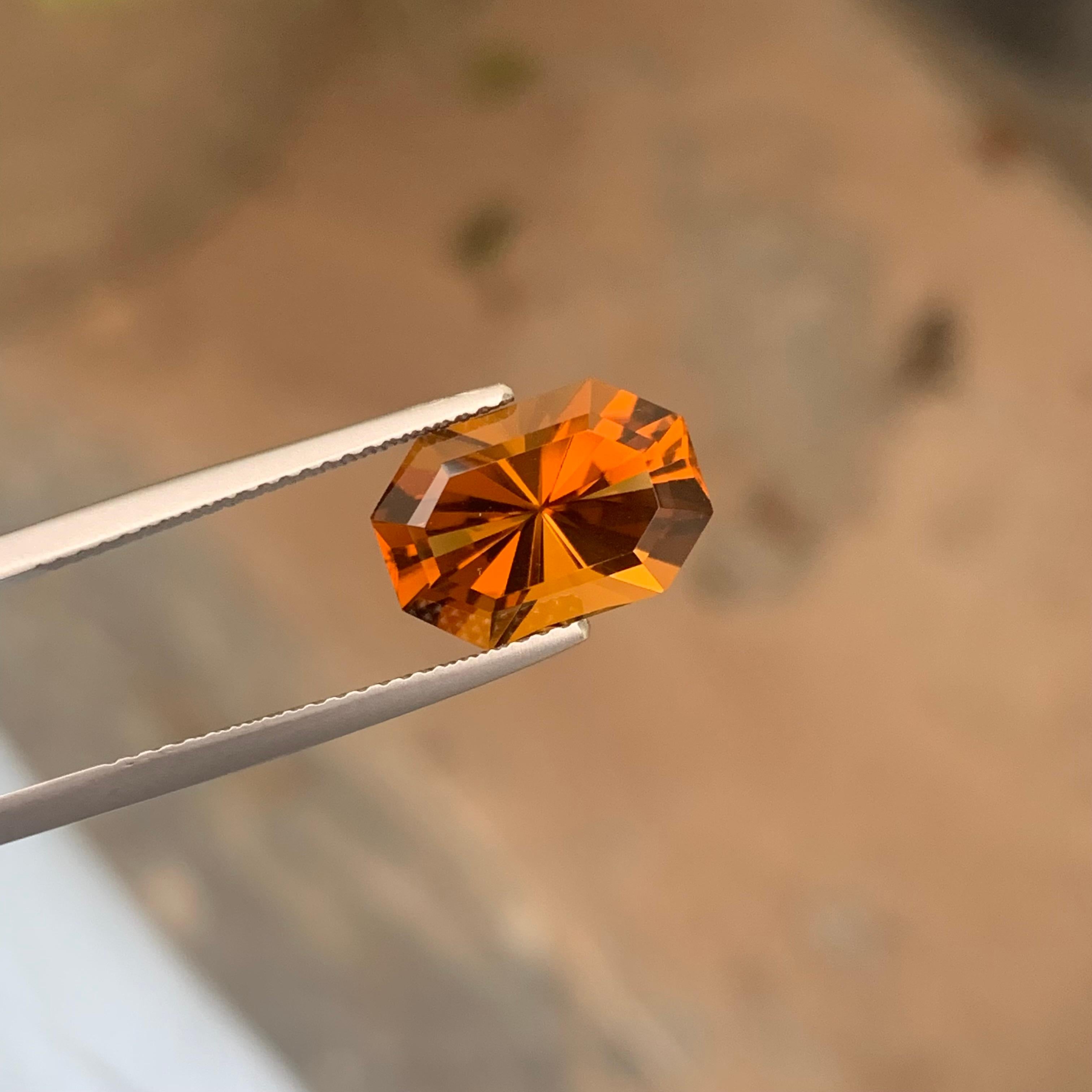 Gorgeous Loose 5.0 Carat Fancy Cut Brown Citrine Gemstone from Brazil For Sale 6