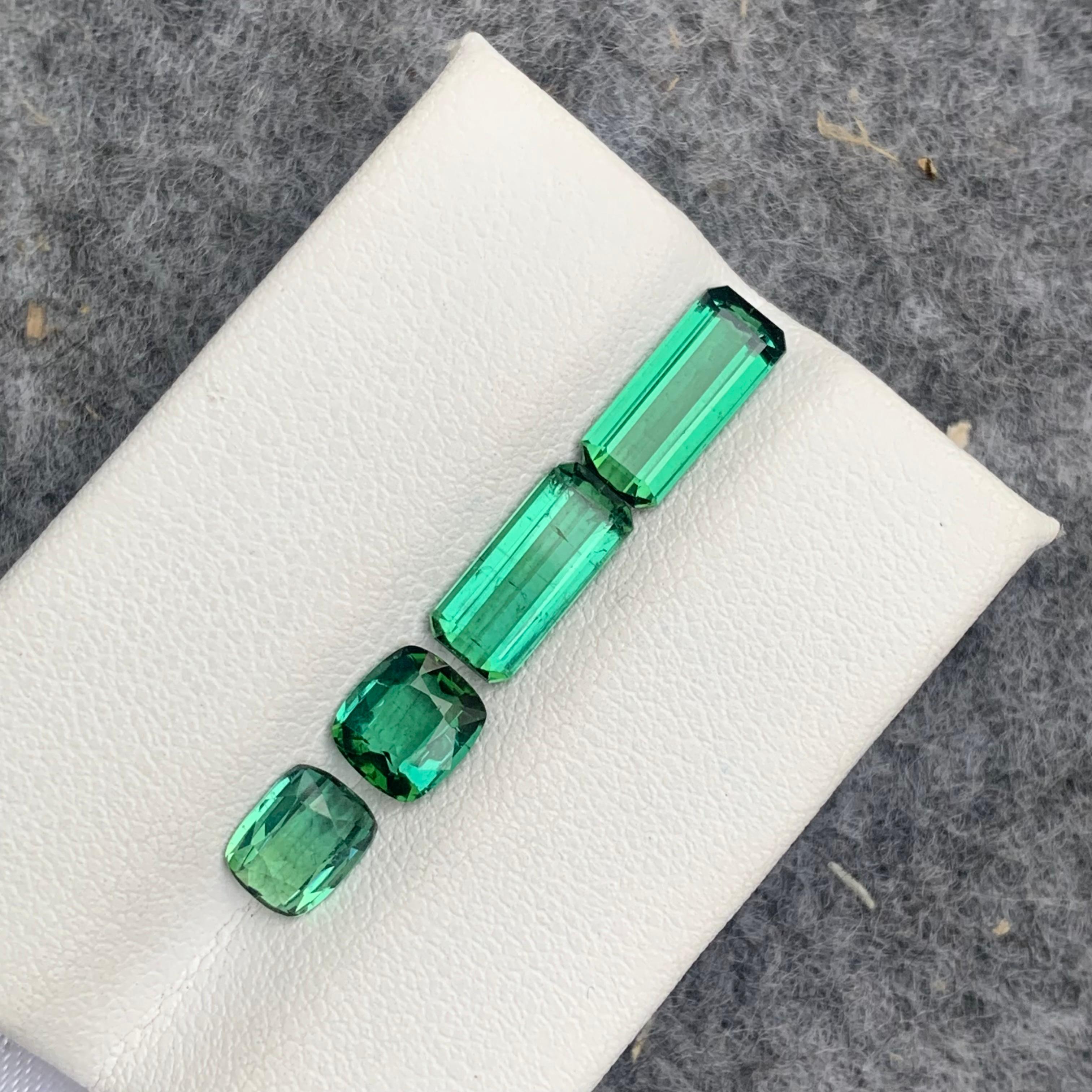 Emerald Cut Gorgeous Loose Lagoon Tourmaline Lot 4.65 Carat from Kunar Mine for Ring Jewelry For Sale