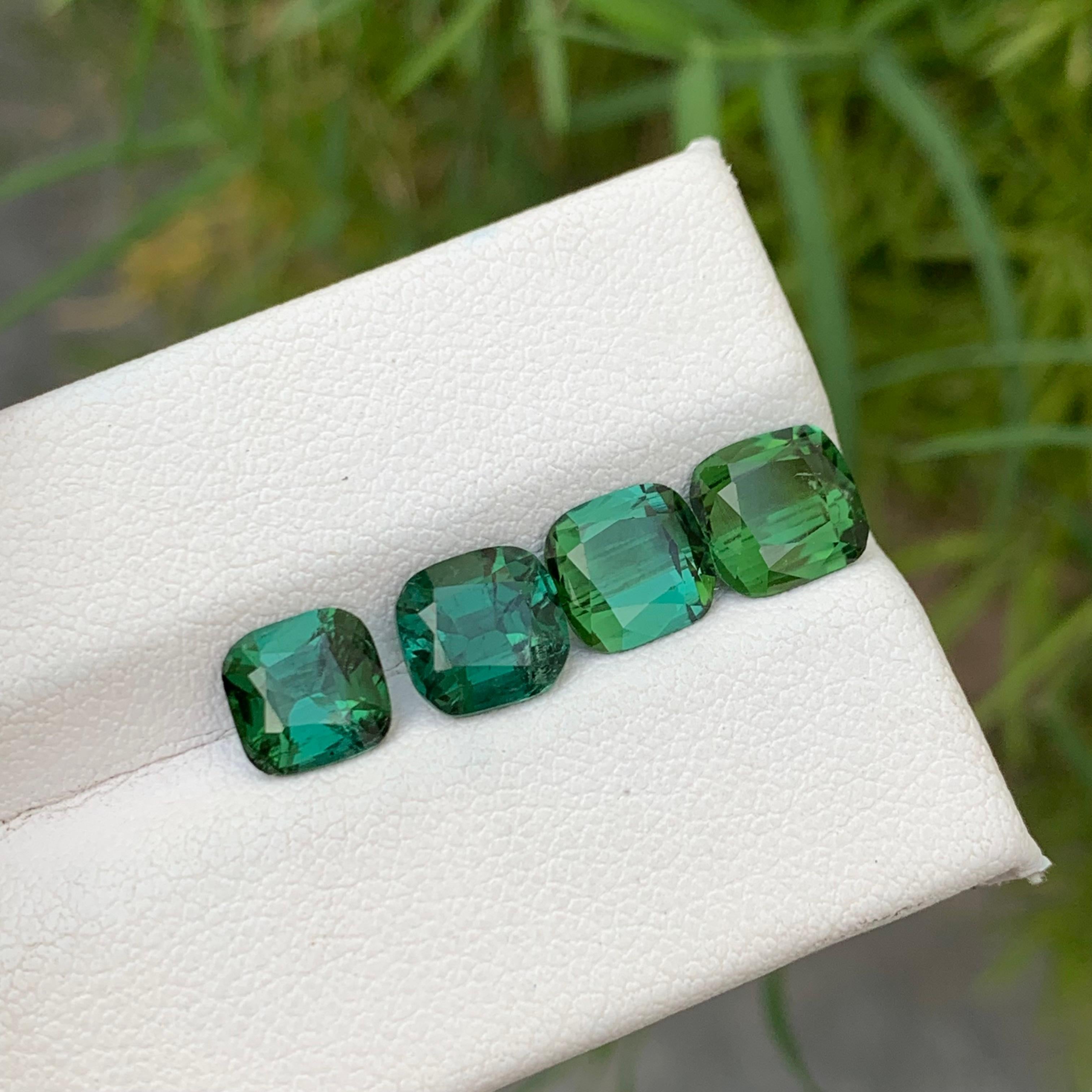 Gemstone Type : Tourmaline
Weight : 5.20 Carats
Sizes: 1.15 to 1.40 Carat
Origin : Kunar Afghanistan
Clarity : SI
Shape: Cushion
Color: Bluish green ( Lagoon)
Certificate: On Demand
Basically, mint tourmalines are tourmalines with pastel hues of
