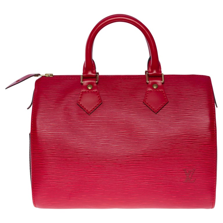 Gorgeous Louis Vuitton Speedy 25 handbag in red epi leather and