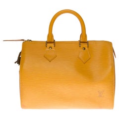 Gorgeous Louis Vuitton Speedy 25 handbag in yellow épi leather