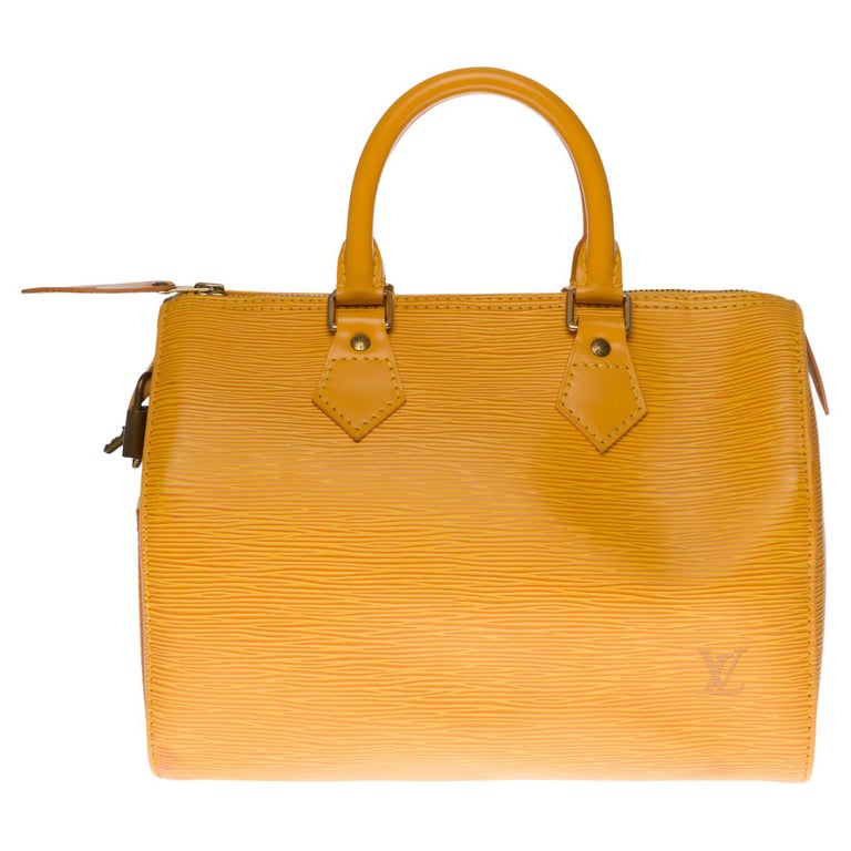 Vintage Louis Vuitton Speedy 25 Yellow Epi Leather City Hand Bag For Sale  at 1stDibs