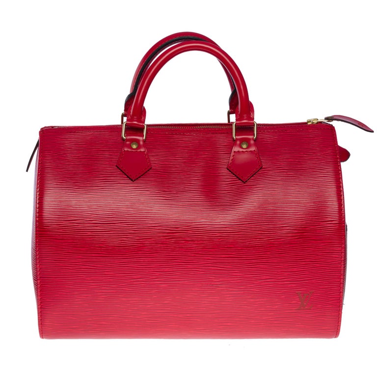 Gorgeous Louis Vuitton Speedy 30 handbag in red epi leather and