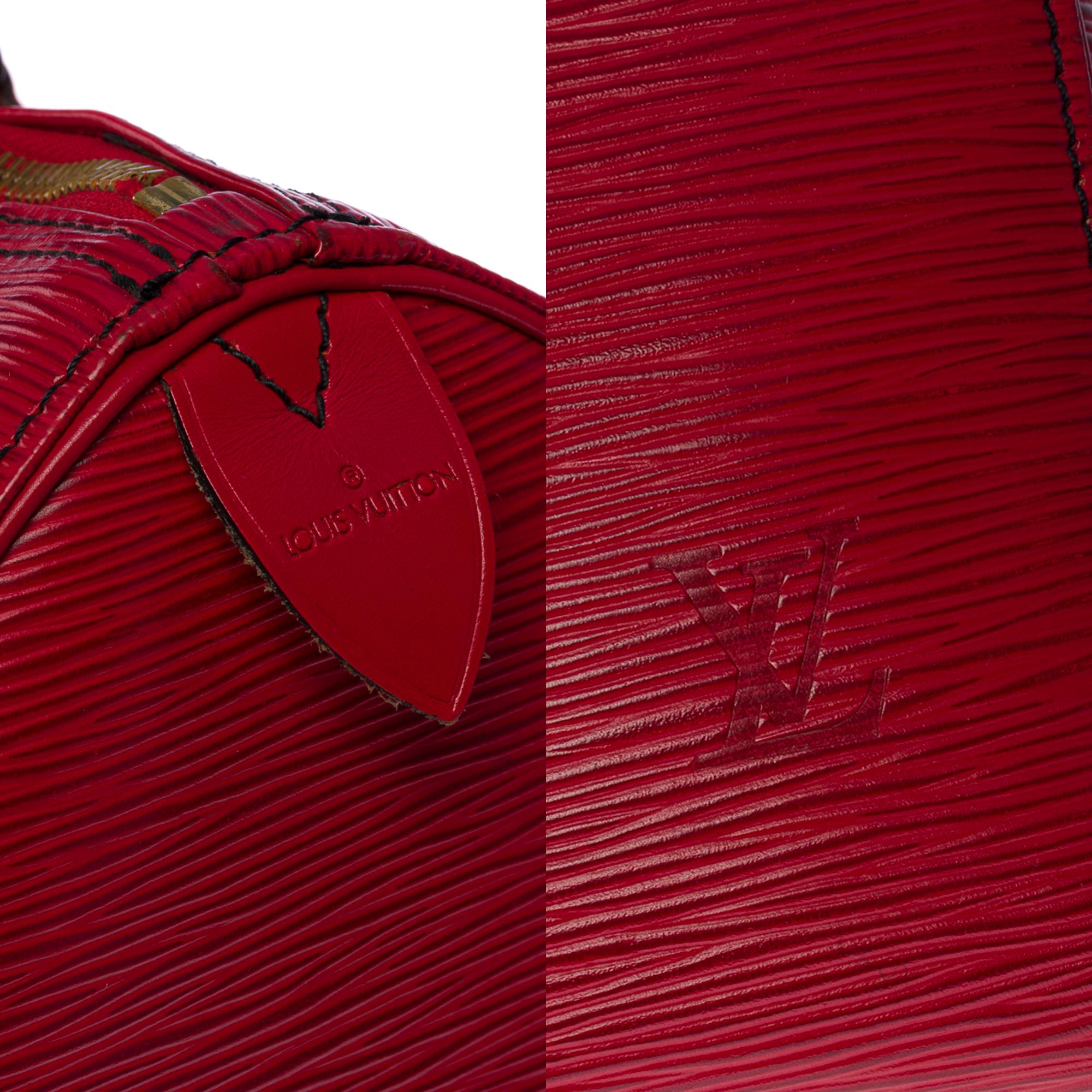Wunderschöne Louis Vuitton Speedy 30 Handtasche aus rotem epi-Leder und goldenen Beschlägen 1