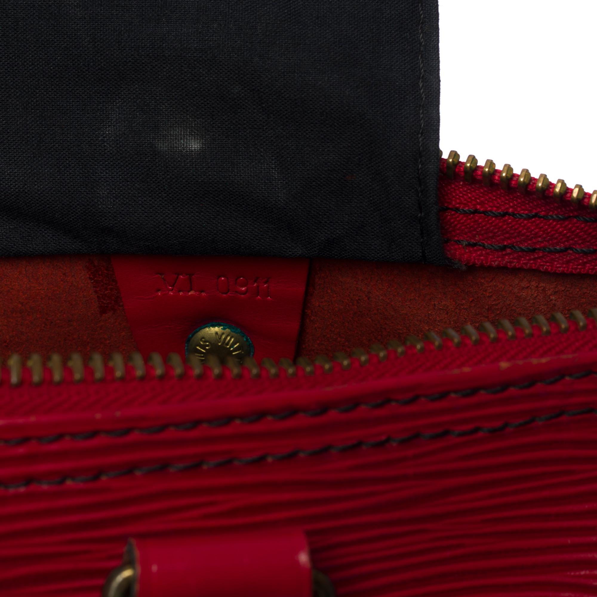 Wunderschöne Louis Vuitton Speedy 30 Handtasche aus rotem epi-Leder und goldenen Beschlägen 2