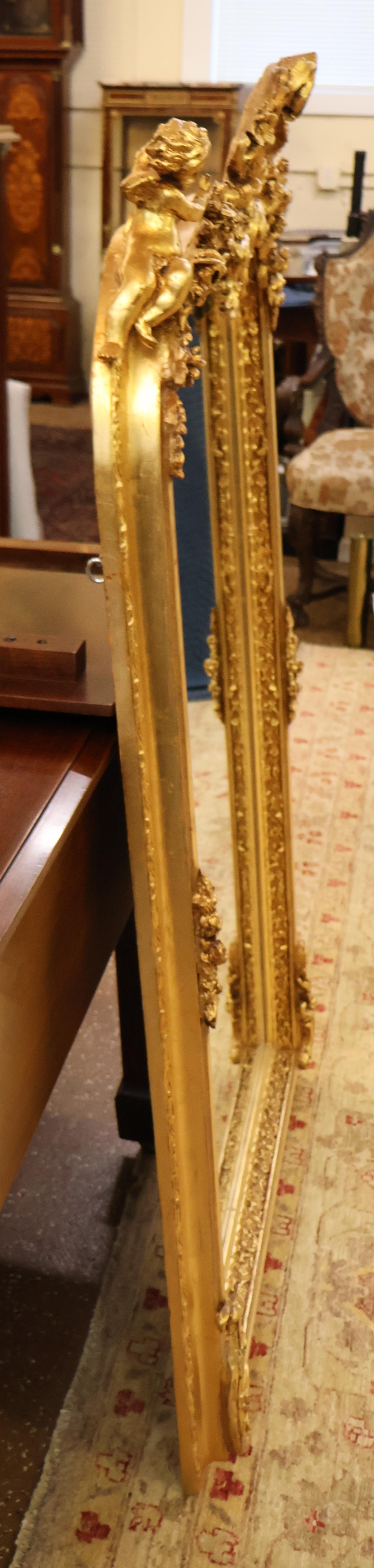 Gorgeous Louis XV Französisch Stil Gold Cherub abgeschrägten Spiegel im Angebot 9
