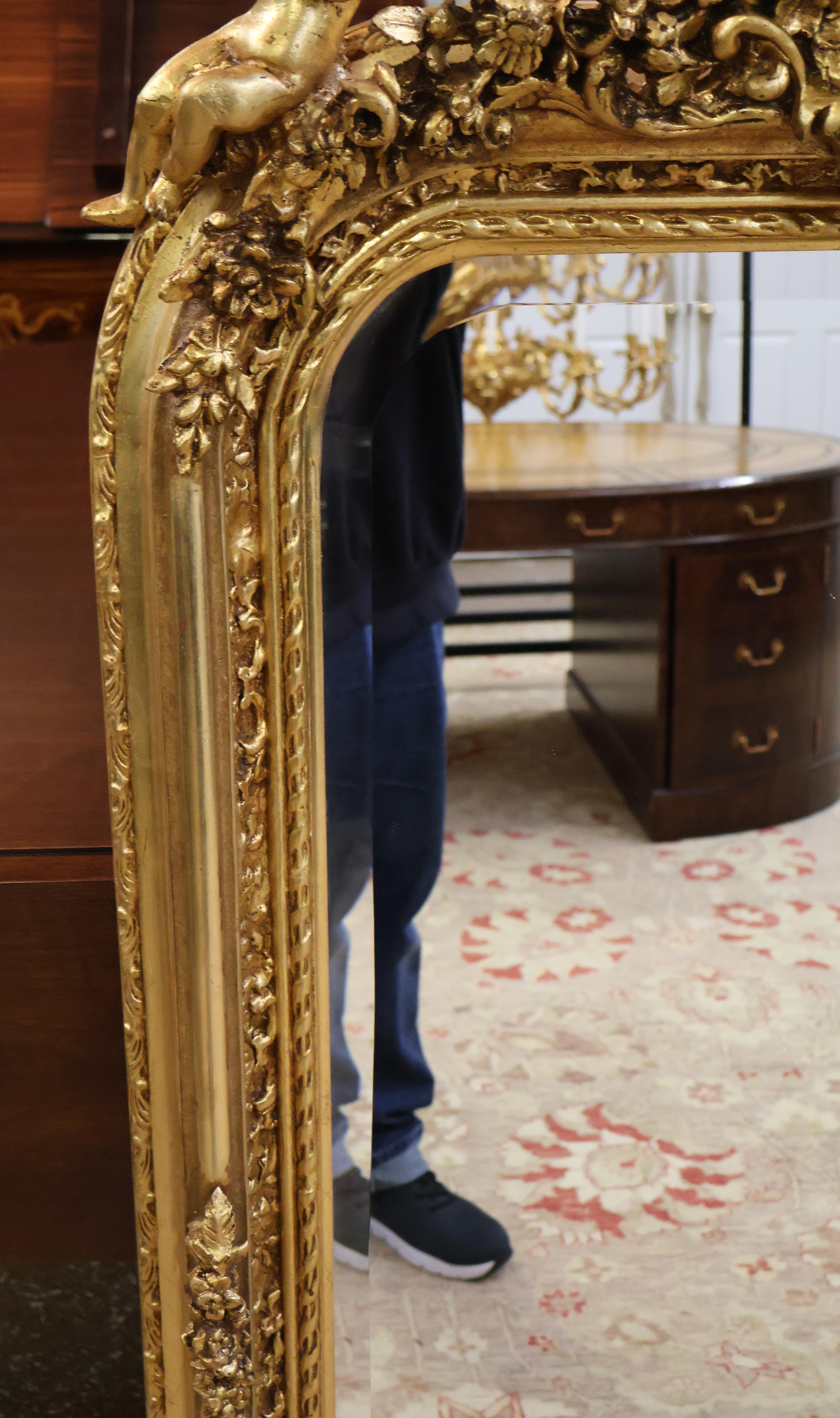 Gorgeous Louis XV Französisch Stil Gold Cherub abgeschrägten Spiegel im Angebot 2