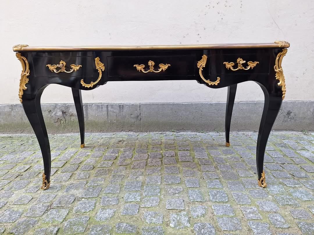 Magnifique bureau plat de style Louis XV, en bronze doré, monté sur bronze doré, bureau plat, bureau d'écriture ! en vente 1