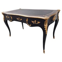 Magnifique bureau plat de style Louis XV, en bronze doré, monté sur bronze doré, bureau plat, bureau d'écriture !