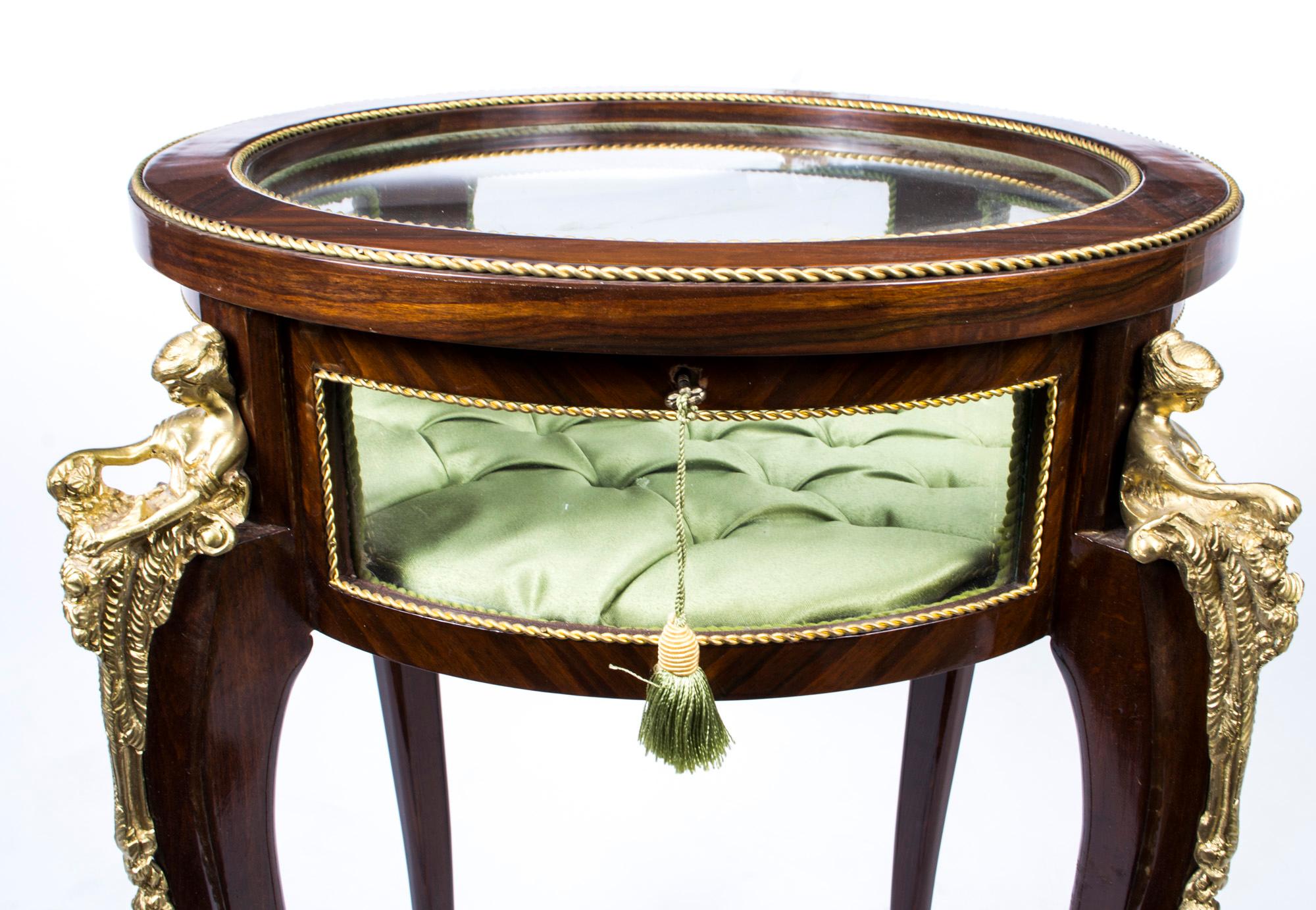 Satin Gorgeous Louis XVI Circular Rosewood Display Table