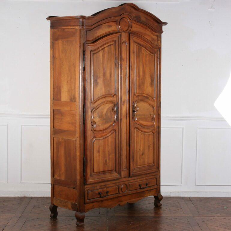 French Gorgeous Louis XVI Style Walnut Armoire From Paris, Circa 1780 For Sale