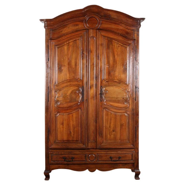 Gorgeous Louis XVI Style Walnut Armoire From Paris, Circa 1780
