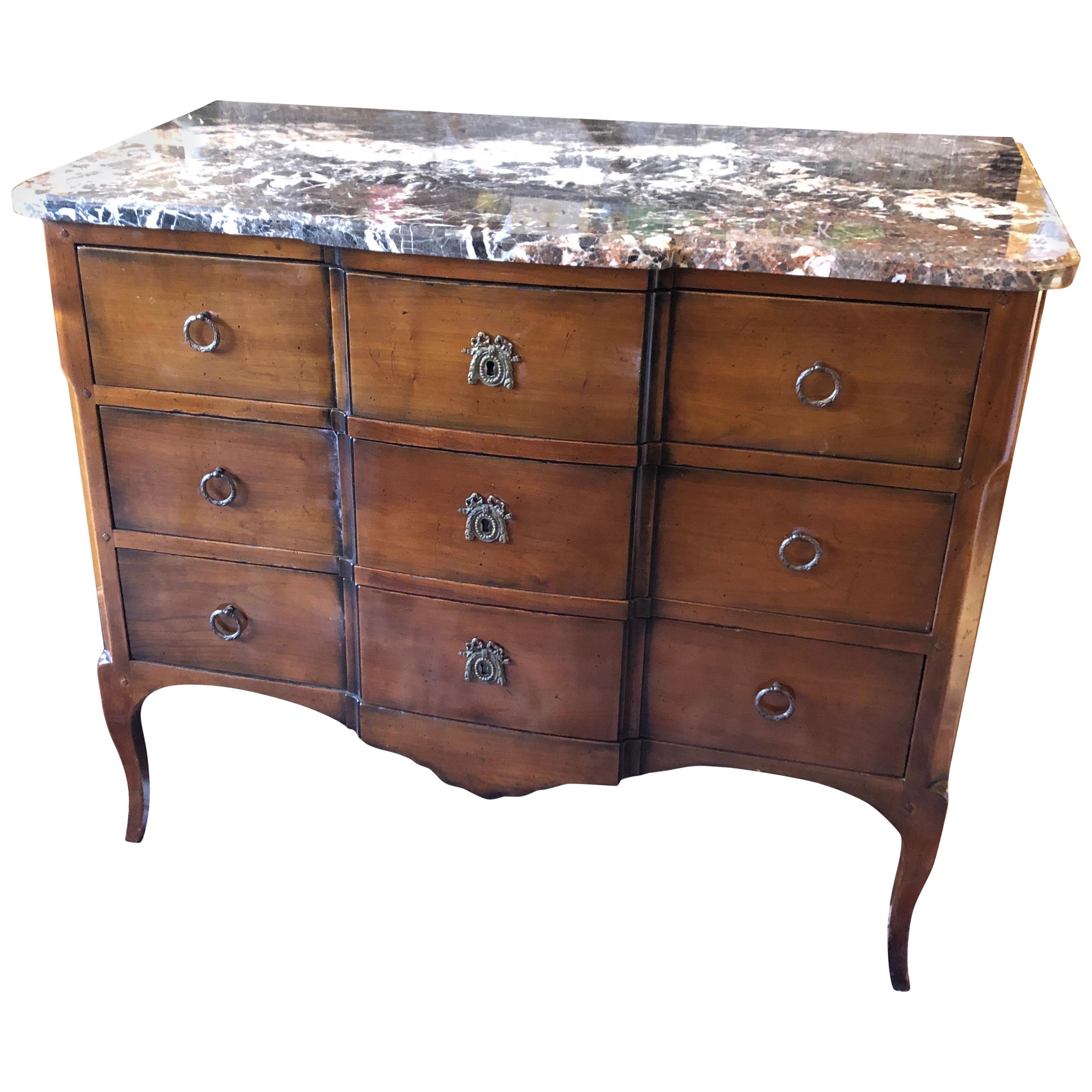 Gorgeous Mahogany and Marble Commode Chest of Drawers