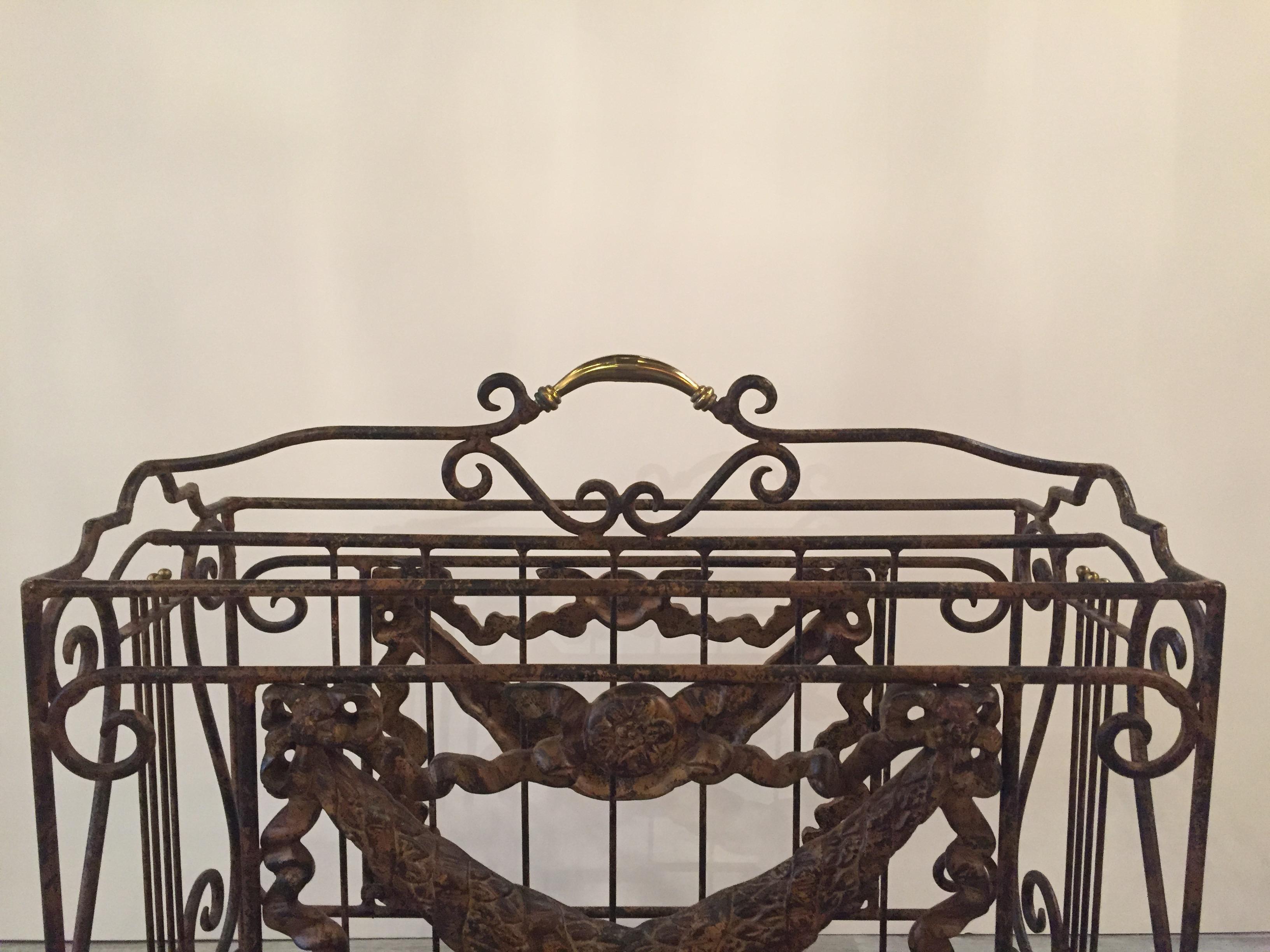 Gorgeous Maitland Smith Magazine Rack Canterbury In Excellent Condition For Sale In Hopewell, NJ