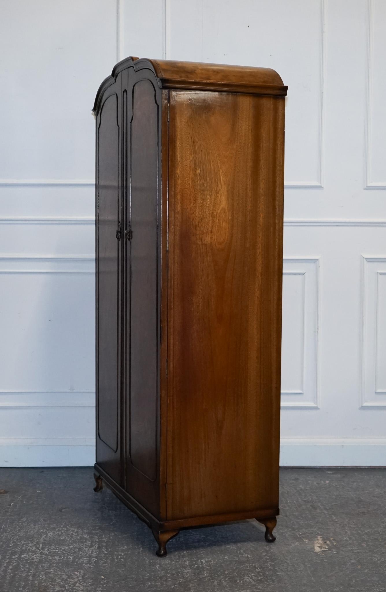 GORGEOUS MAPLE & CO ART DECO 1920s SMALL TWO DOOR BURR WALNUT WARDROBE 6