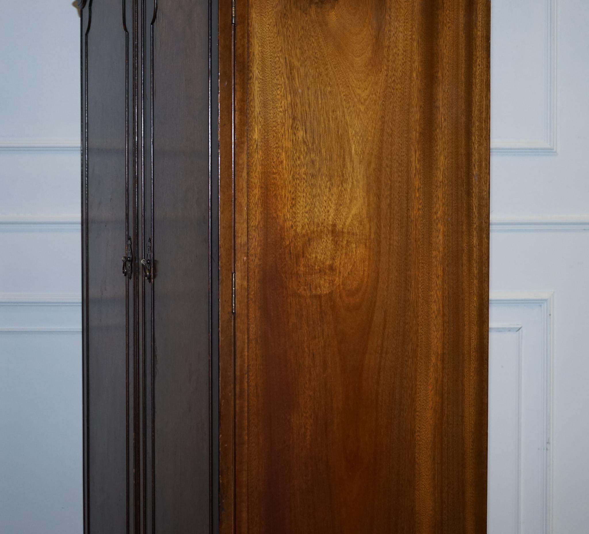 GORGEOUS MAPLE & CO ART DECO 1920s SMALL TWO DOOR BURR WALNUT WARDROBE 8