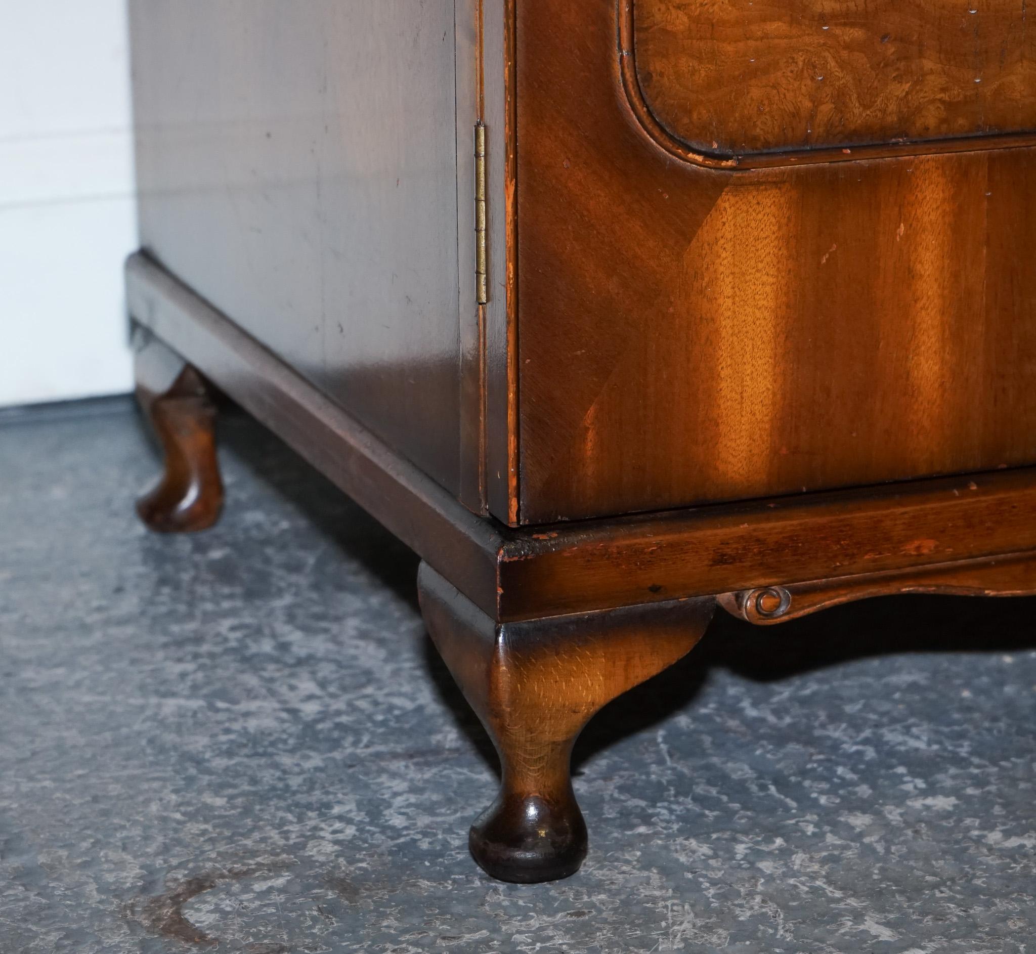 Walnut GORGEOUS MAPLE & CO ART DECO 1920s SMALL TWO DOOR BURR WALNUT WARDROBE