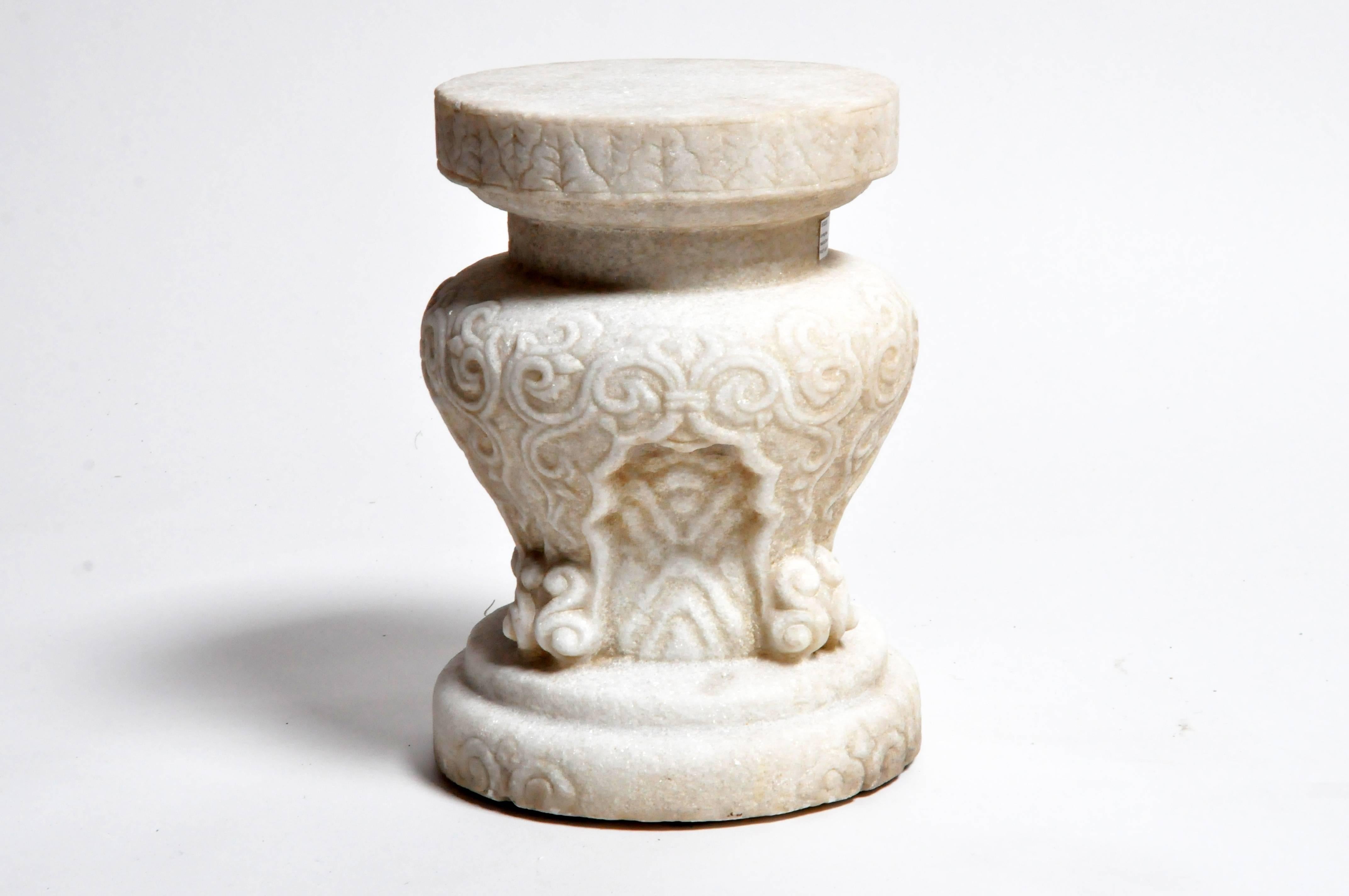 These beautiful garden stools are from Hebei, China and are made from marble.