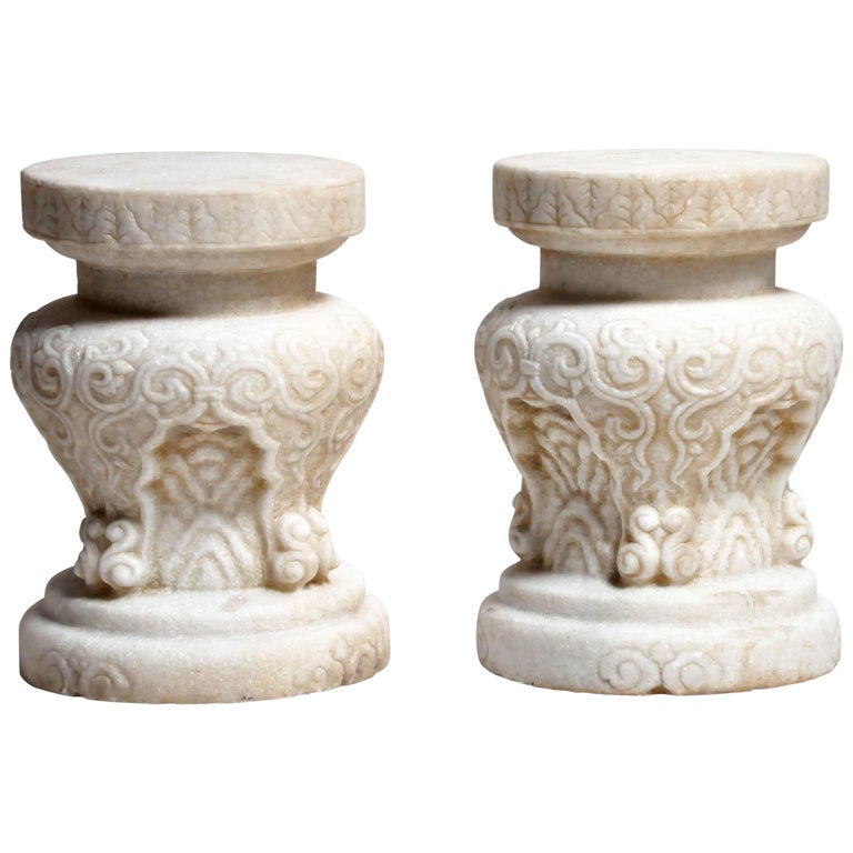 Marble Garden Stools at 1stDibs