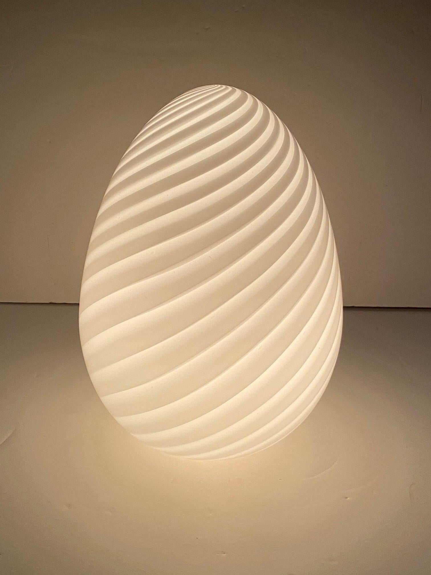 Italian Gorgeous Medium Sized Murano Egg Table Lamp