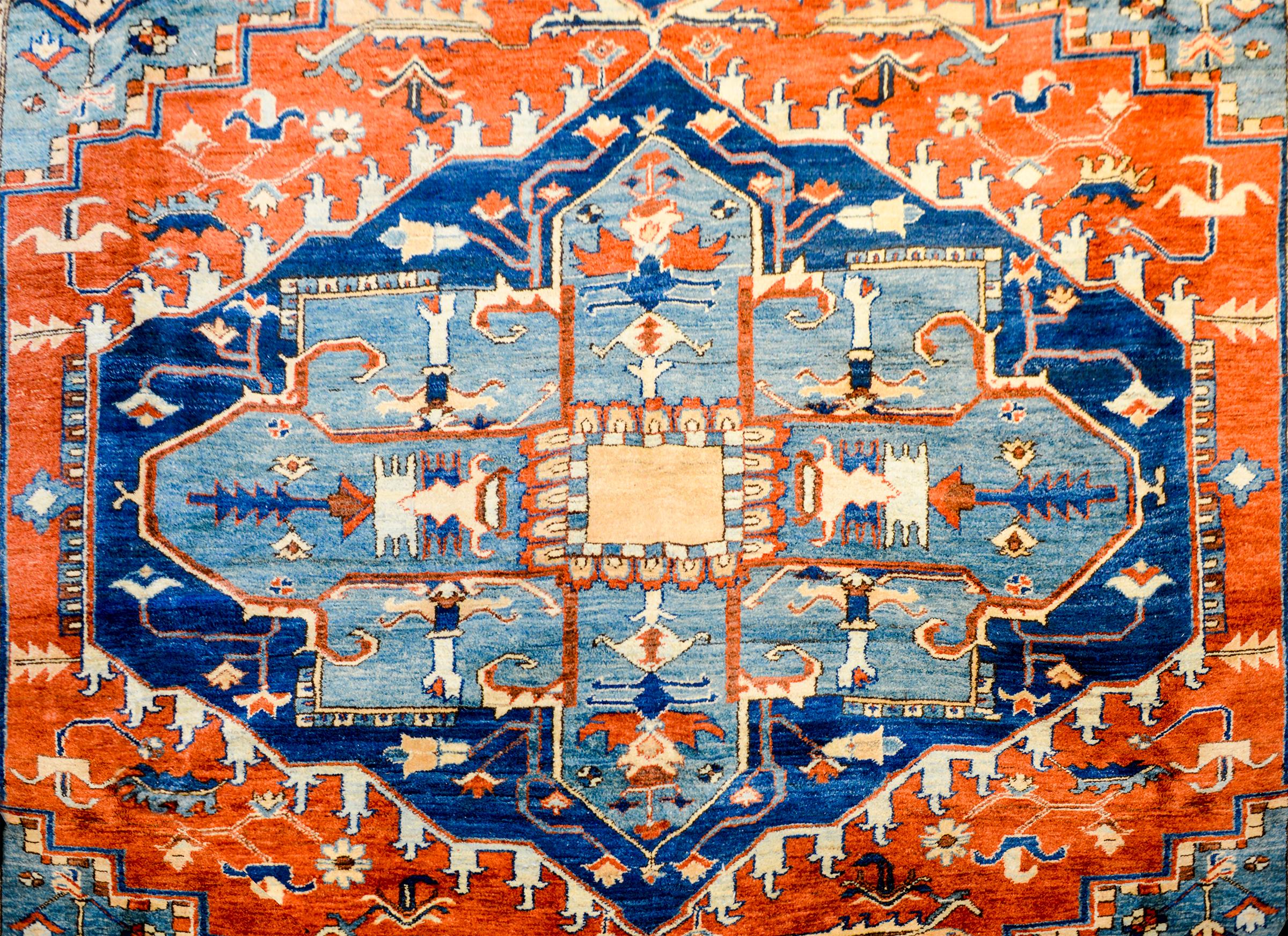 Persian Gorgeous Mid-20th Century Serapi Rug