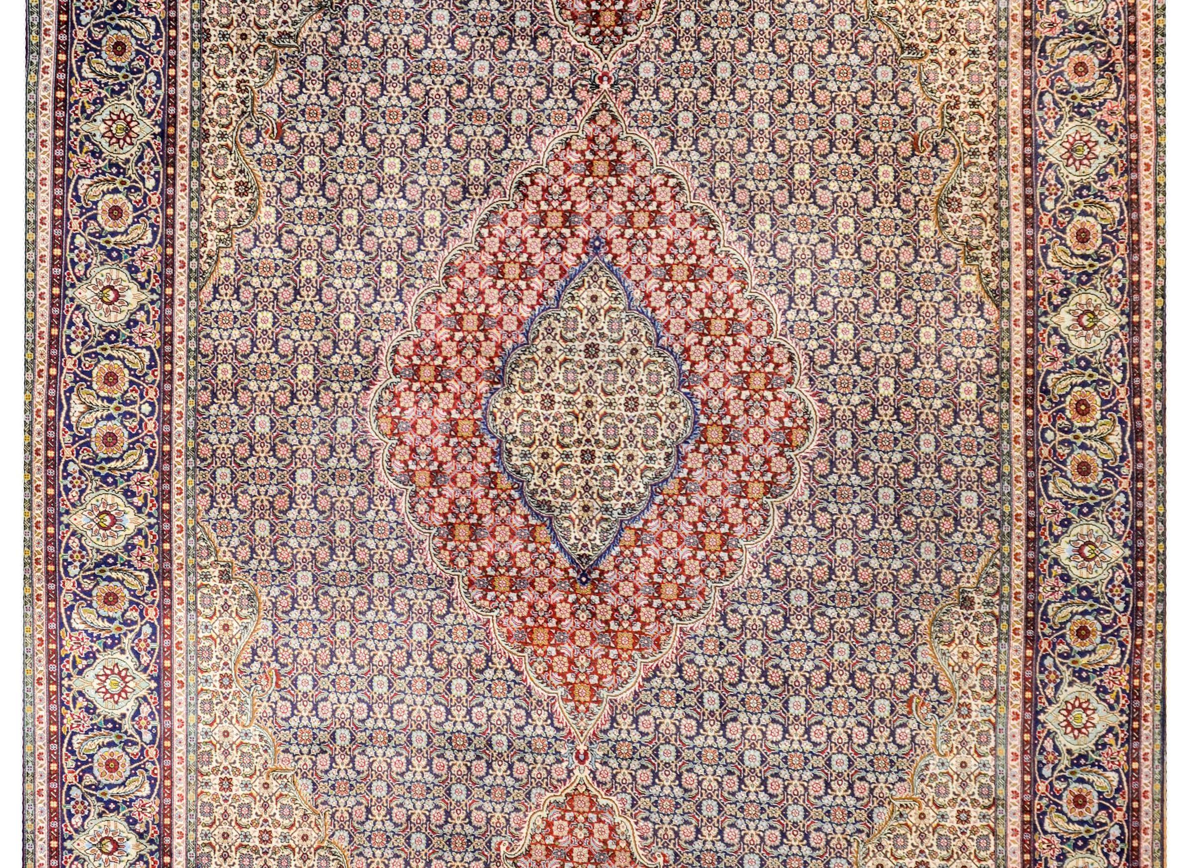 Vegetable Dyed Gorgeous Persian Tabriz Rug, 1960s