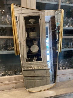 Gorgeous Mid-Century Brass Mirror, Italy