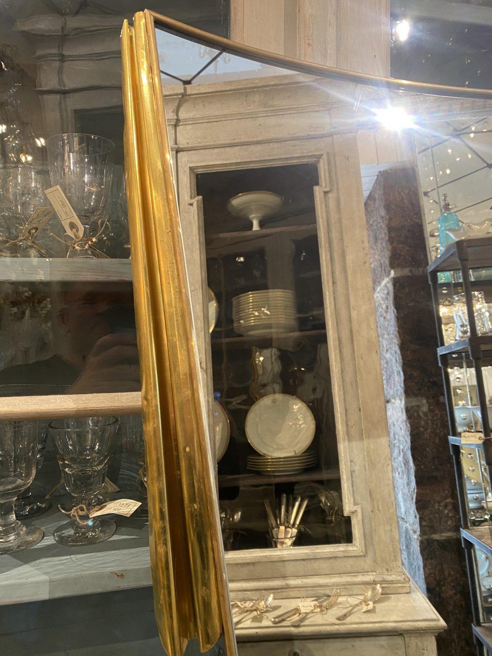Italian Gorgeous Mid-Century Brass Mirror, Italy For Sale