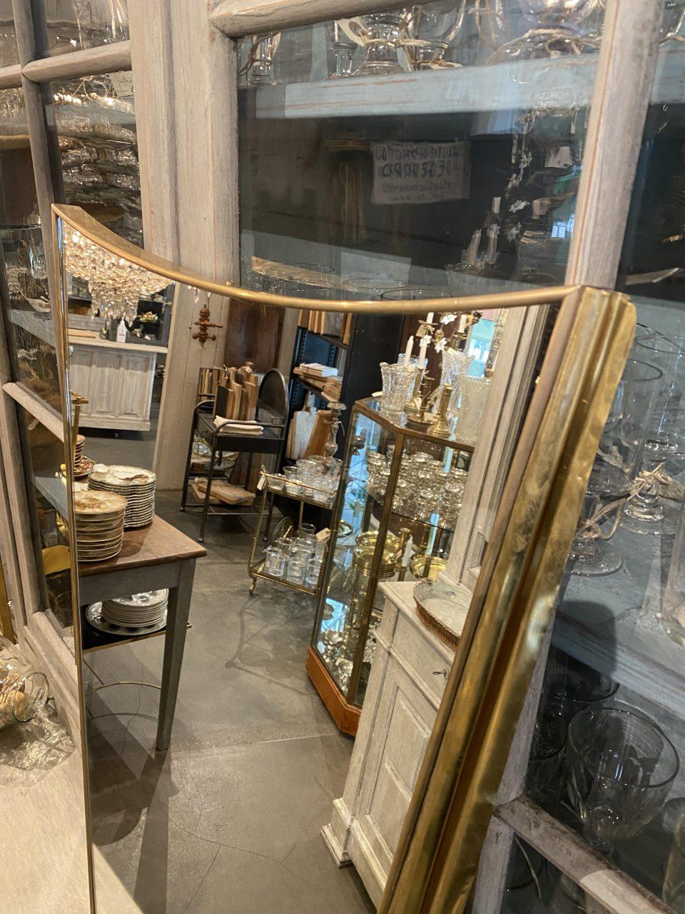 Gorgeous Mid-Century Brass Mirror, Italy For Sale 2