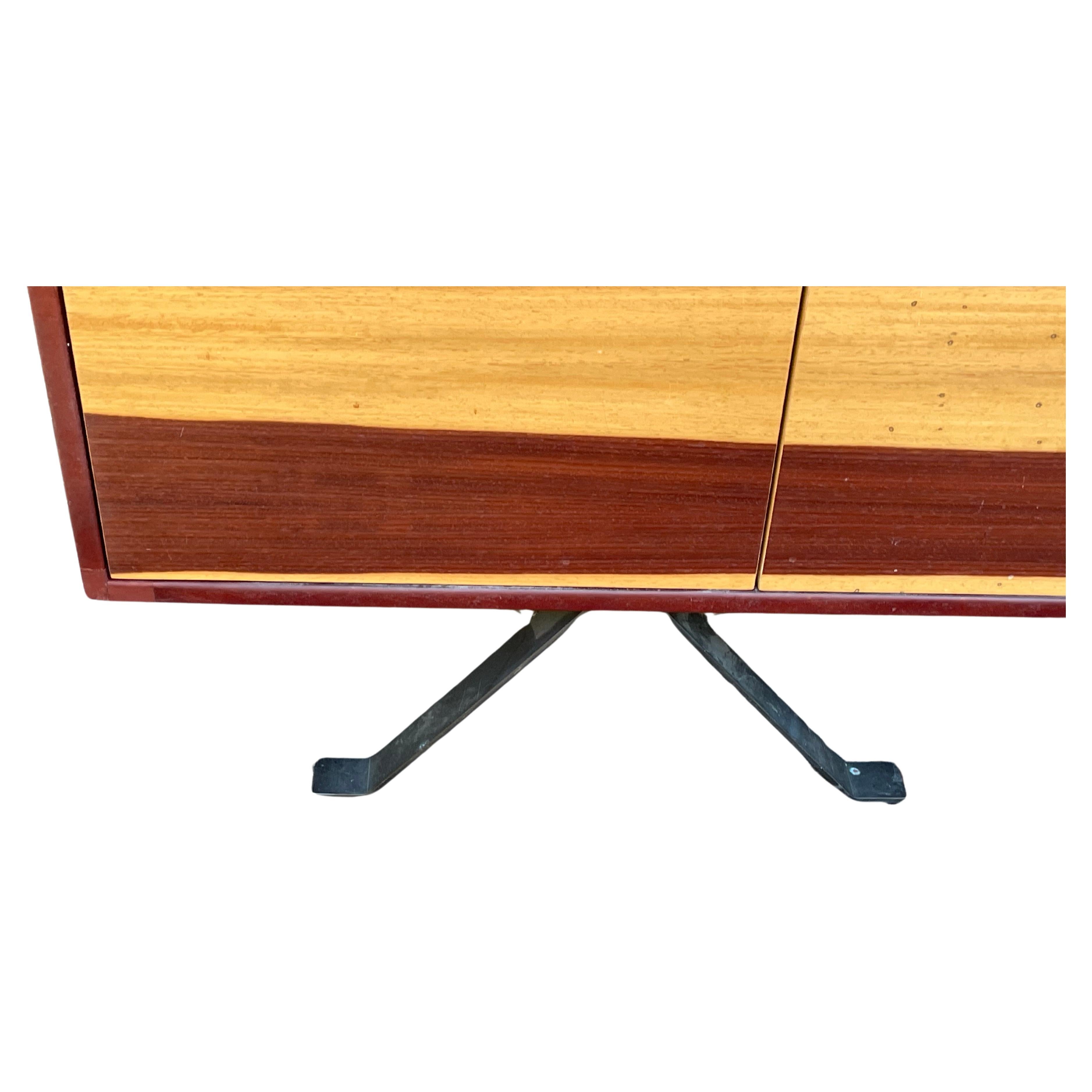 Gorgeous Mid-Century Leather Wrapped Credenza by Thomas Hayes For Sale 2