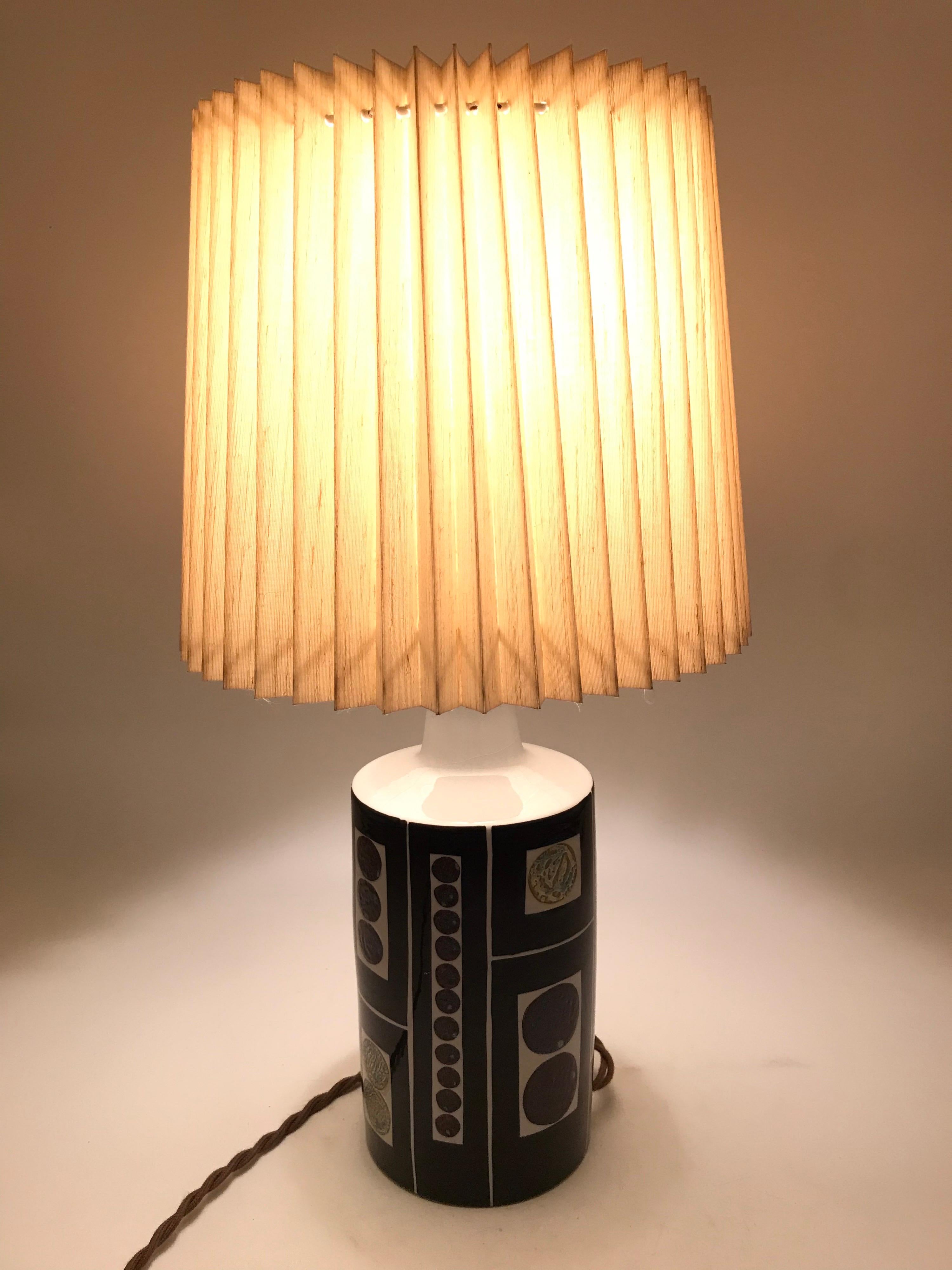 Gorgeous Midcentury Pottery Table Lamp by Fog & Mørup In Good Condition For Sale In Søborg, DK