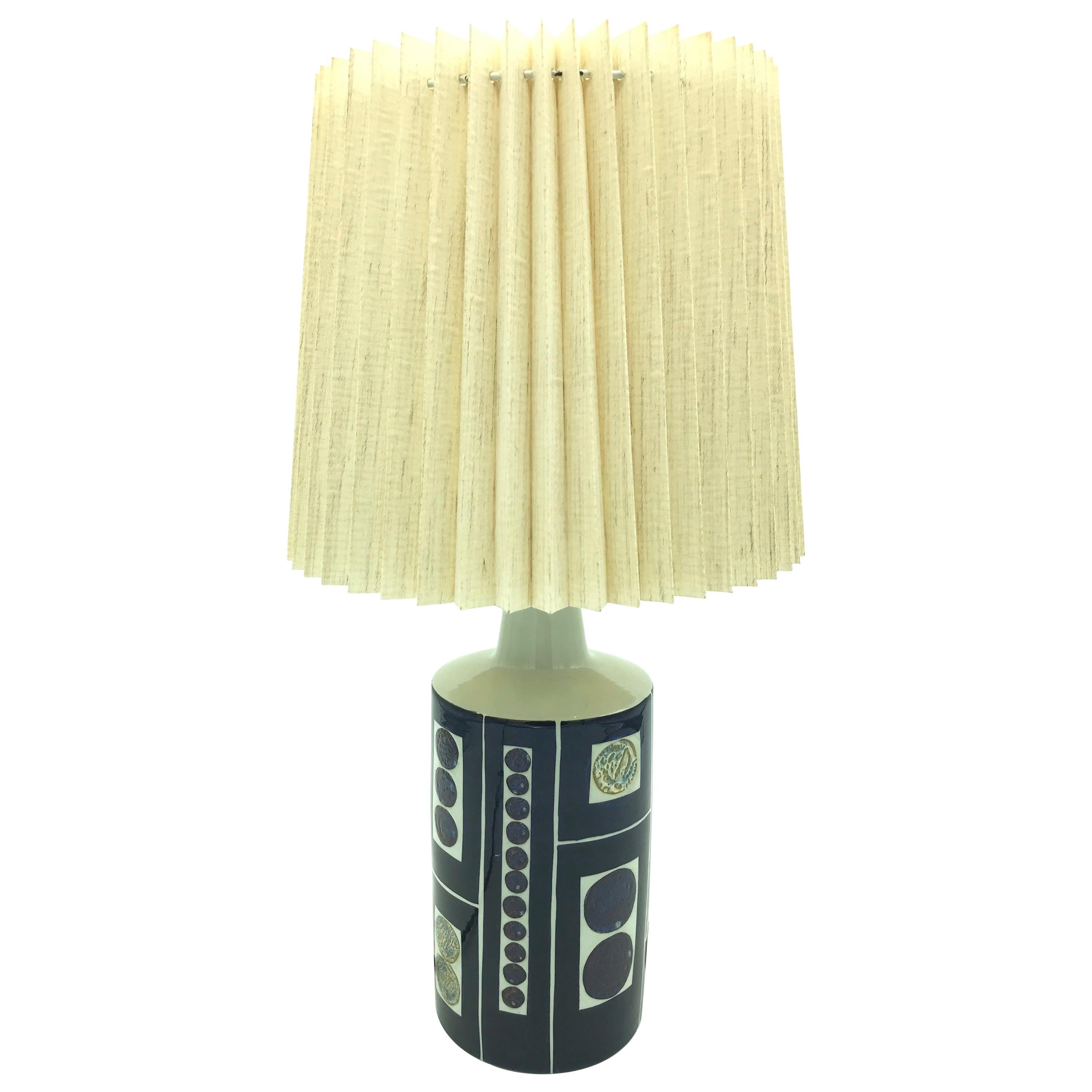 Gorgeous Midcentury Pottery Table Lamp by Fog & Mørup For Sale