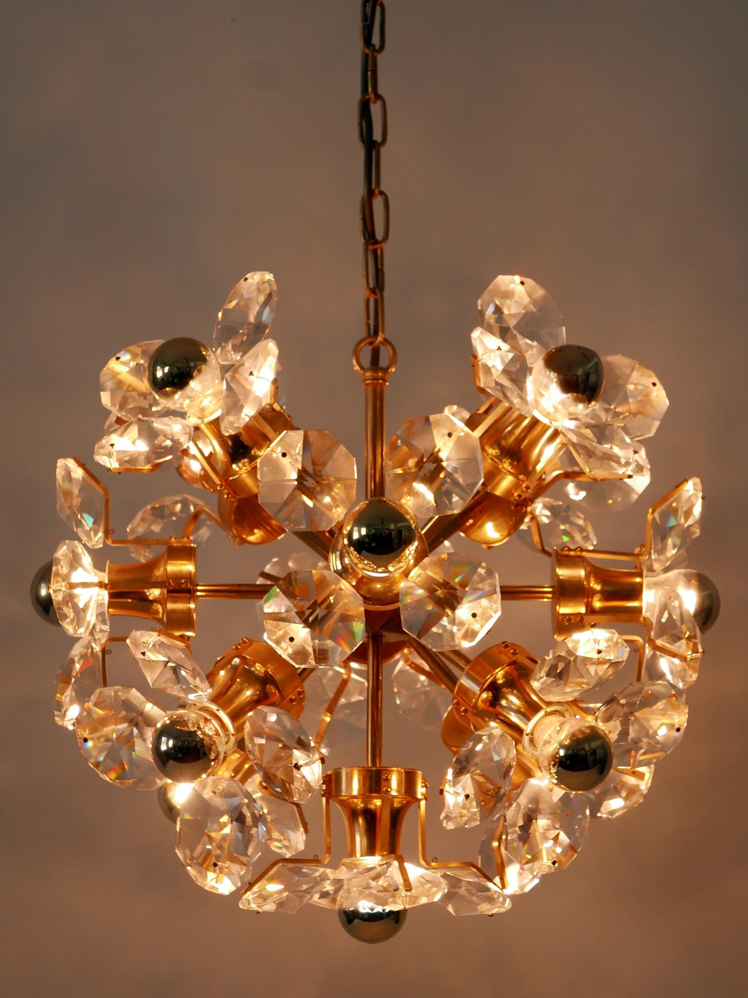 Gorgeous Mid Century Sputnik Chandelier or Pendant Lamp Dandelion by Palwa 1960s In Good Condition For Sale In Munich, DE